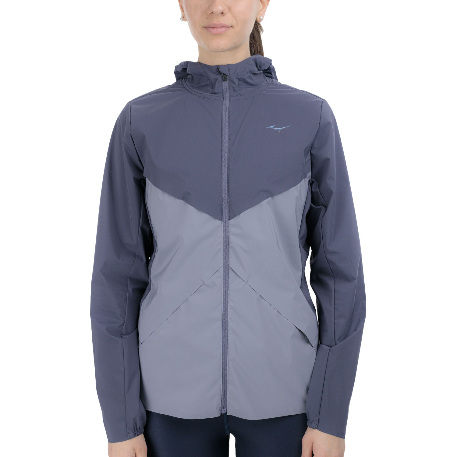 MIZUNO WOMENS TECH THERMAL CHARGE HOODED JACKET - QUICKSILVER
