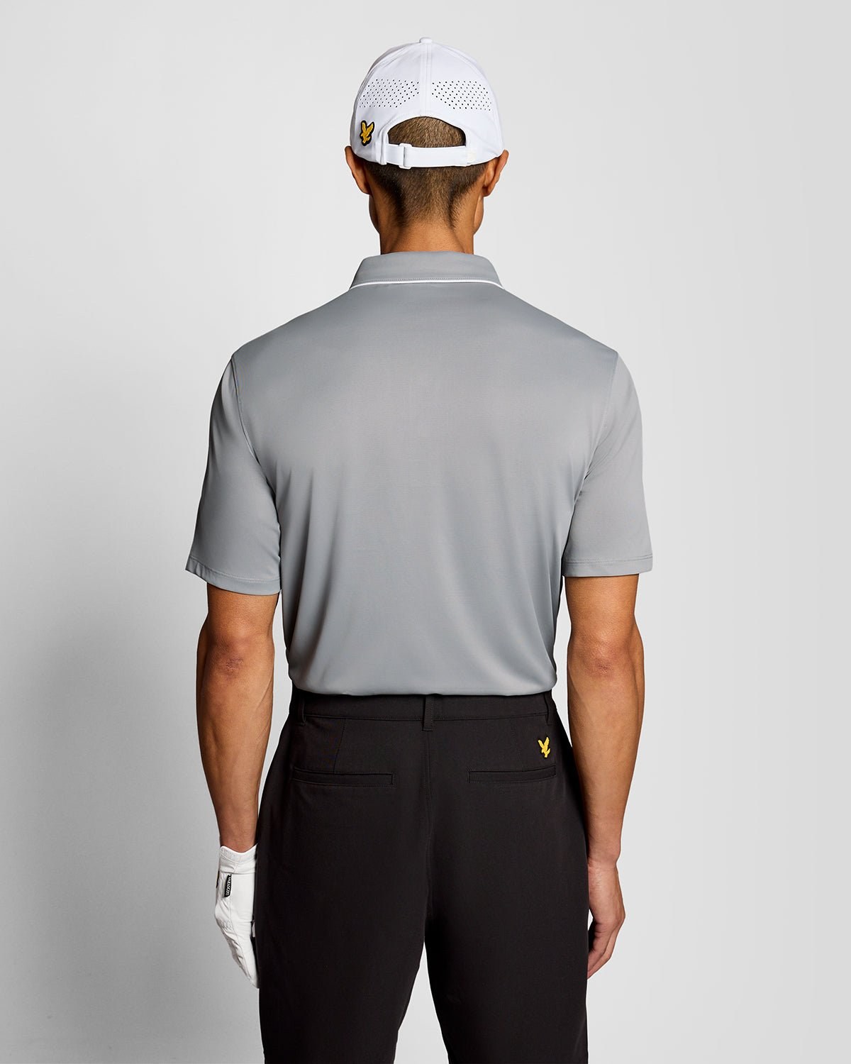 LYLE & SCOTT GOLF CONTRAST COLLAR POLO - ULTIMATE GREY