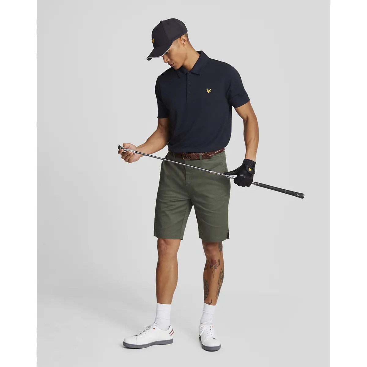 LYLE & SCOTT GOLF STRETCH CHINO SHORTS - CACTUS GREEN