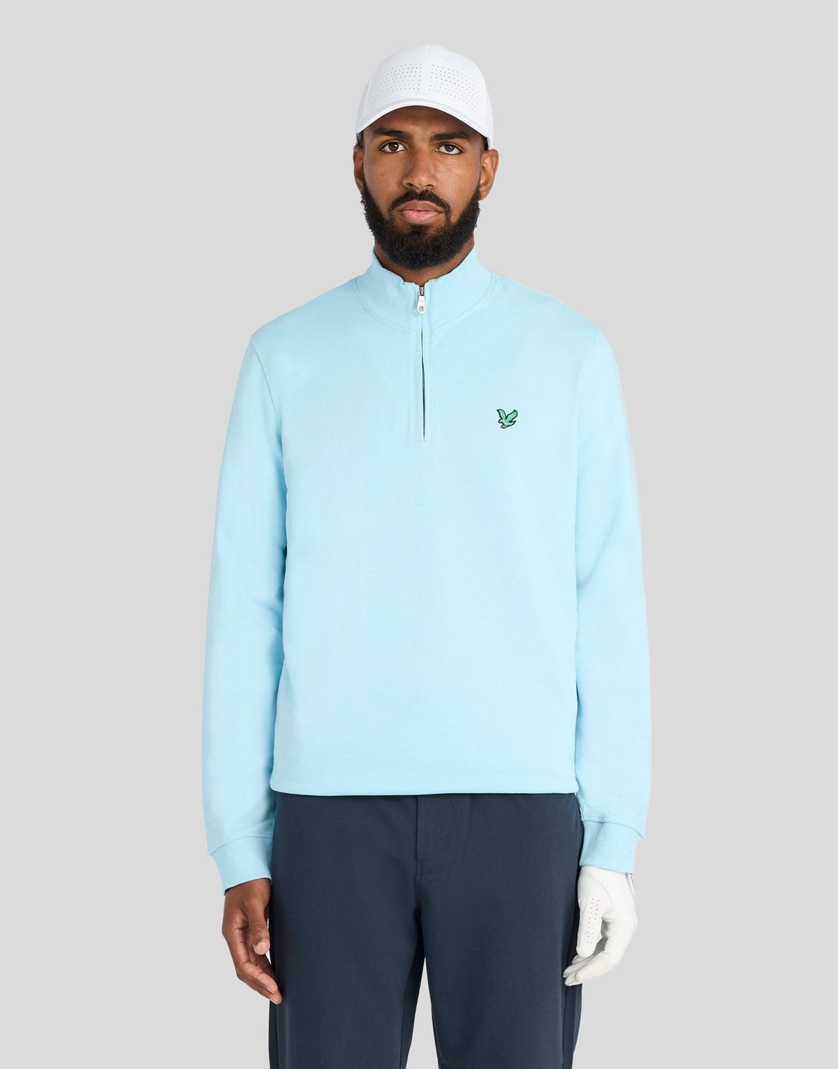 LYLE & SCOTT GOLF QUARTER ZIP MIDLAYER - SEA BREEZE BLUE