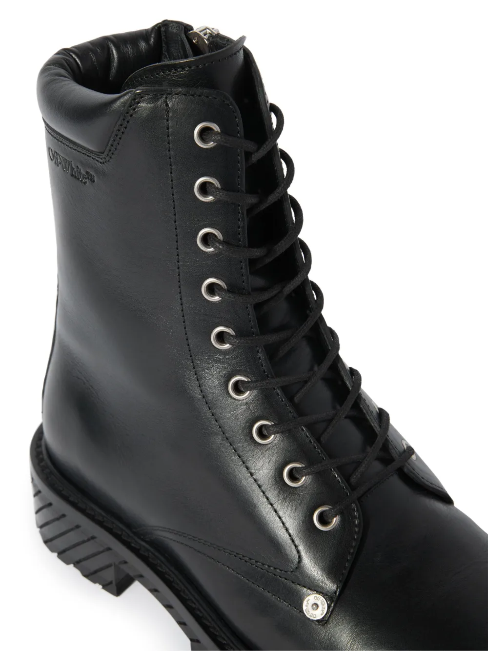 OFF WHITE COMBAT LACE UP BOOT  - BLACK BLACK