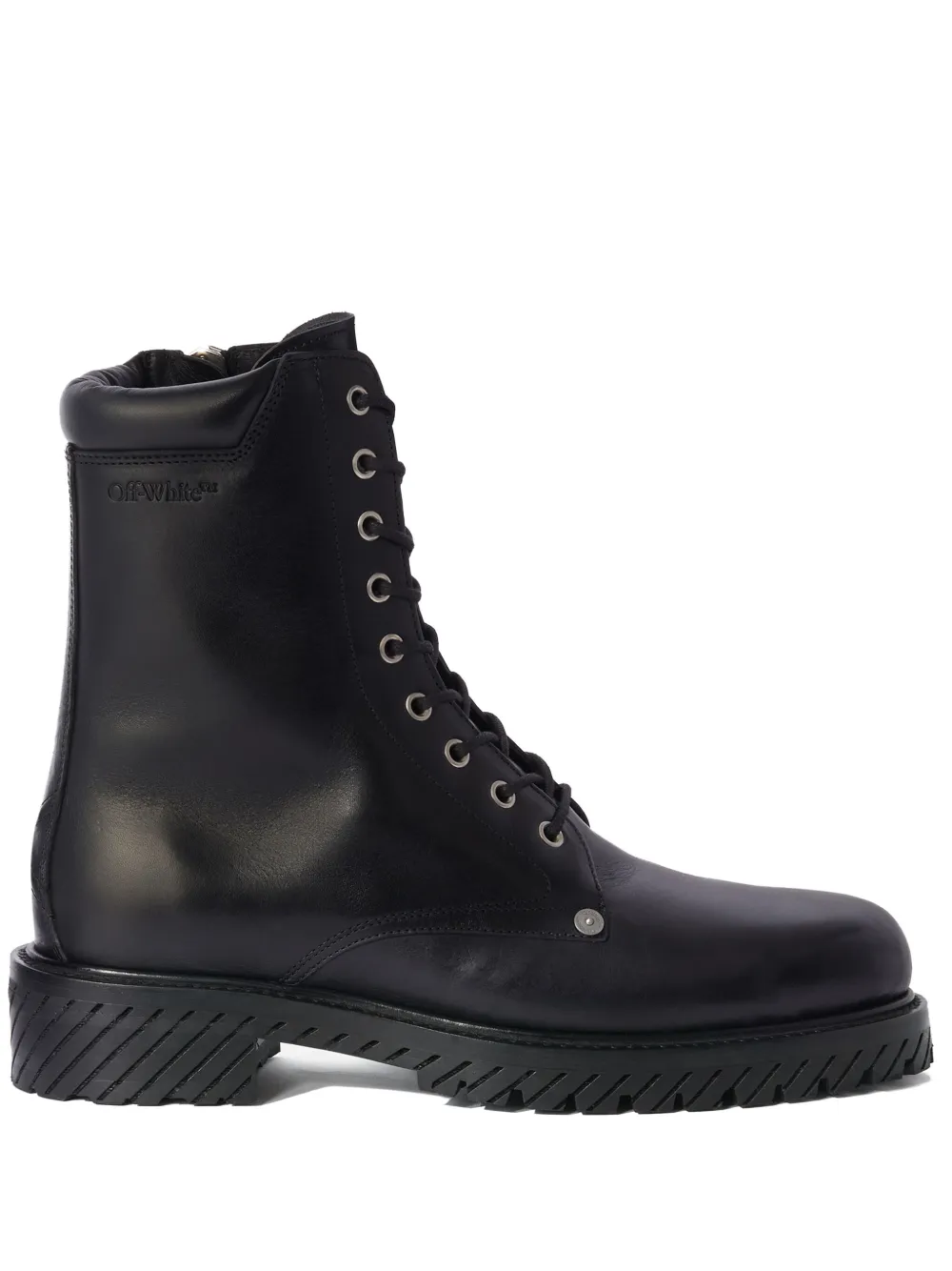 OFF WHITE COMBAT LACE UP BOOT  - BLACK BLACK