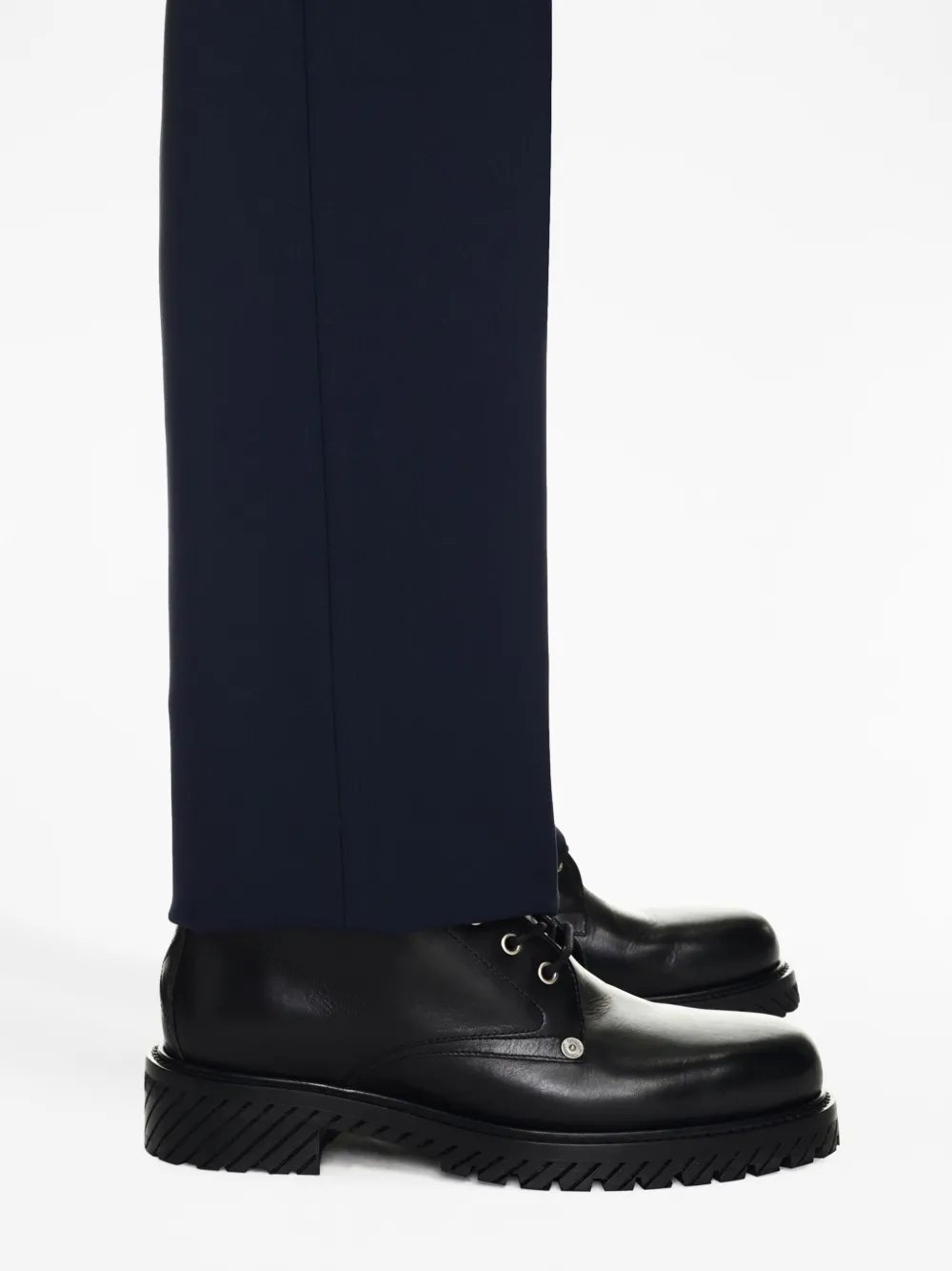 OFF WHITE COMBAT LACE UP BOOT  - BLACK BLACK