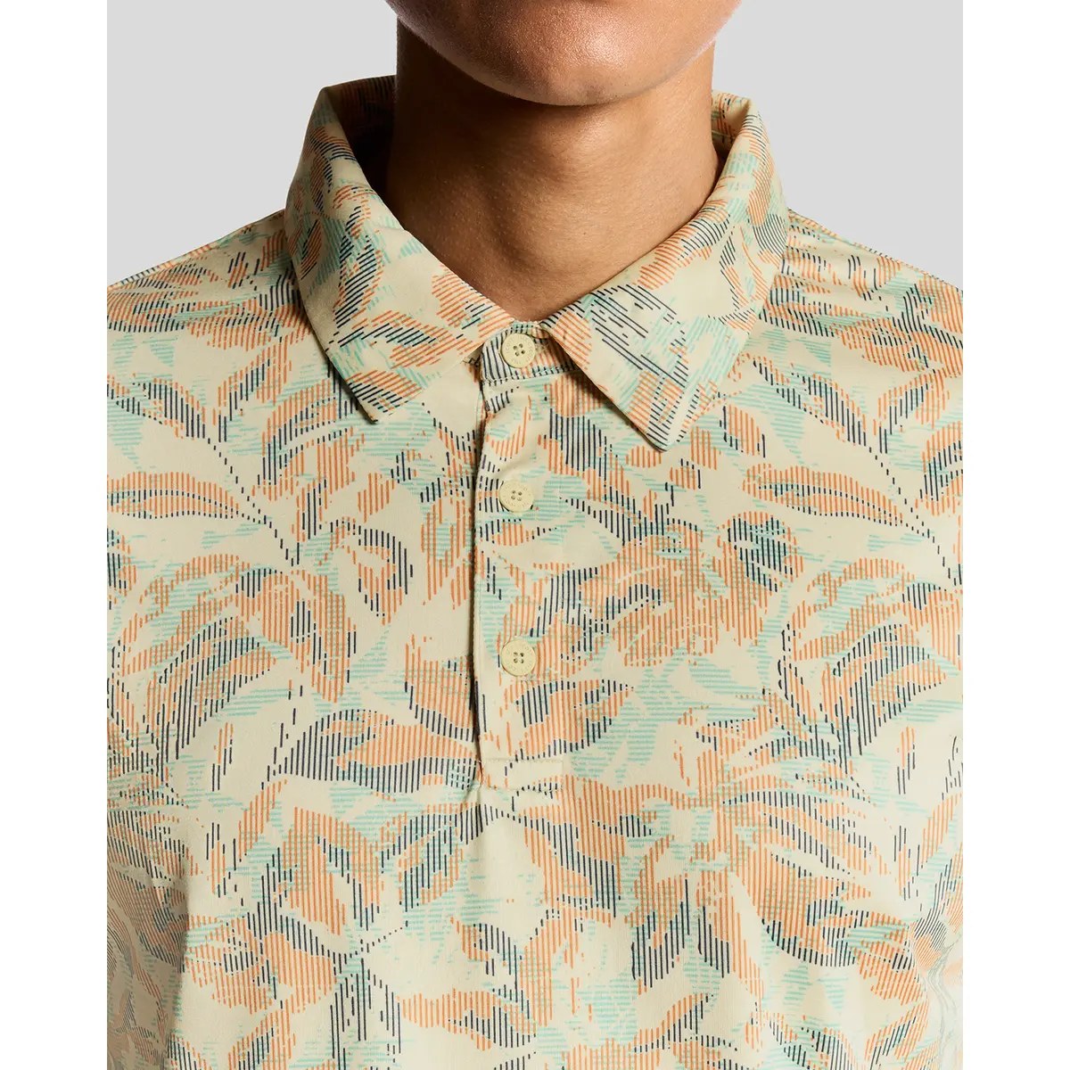 LYLE & SCOTT GOLF DIGITAL FLORAL POLO SHIRT - SUNRISE YELLOW
