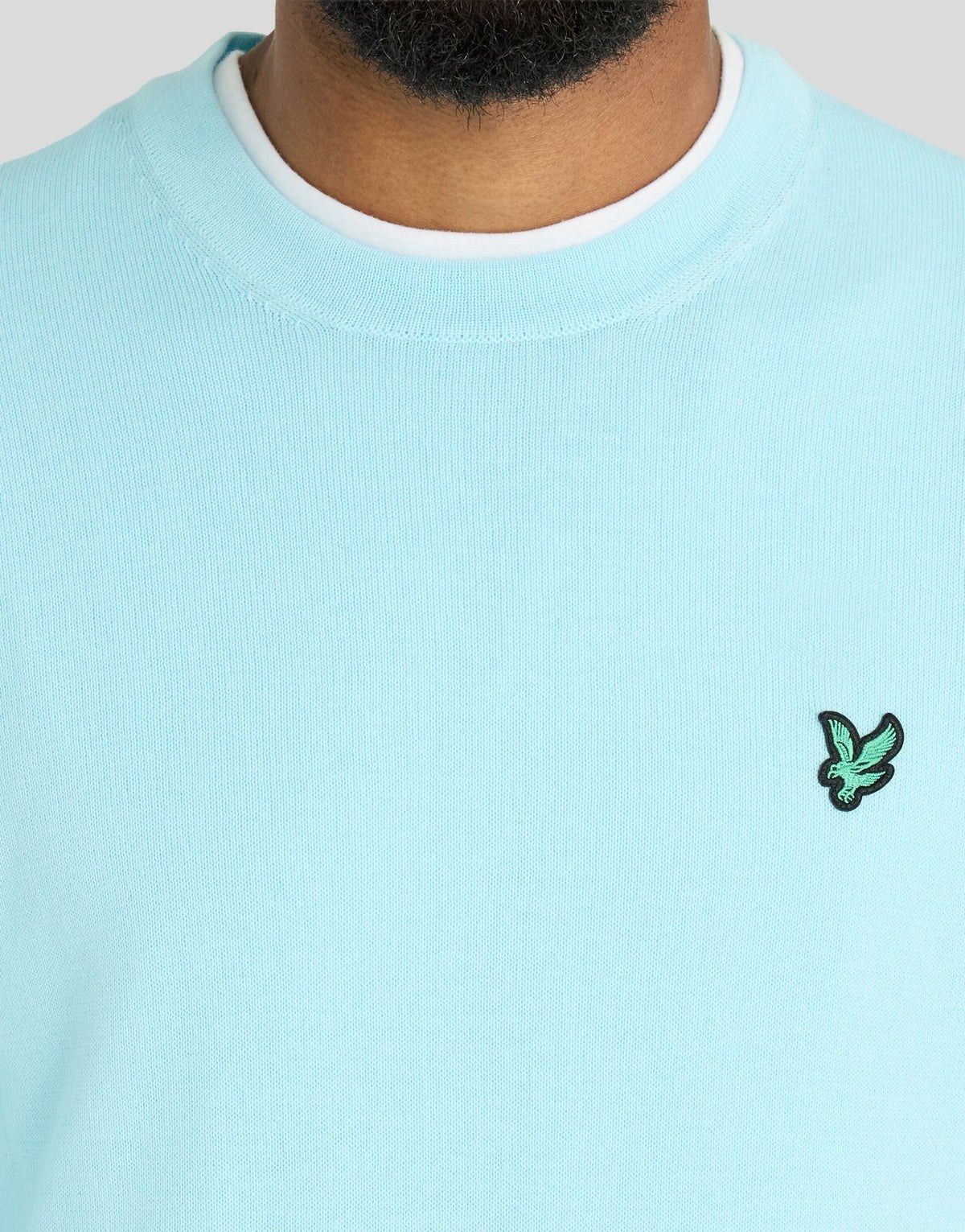 LYLE & SCOTT GOLF POLYBLEND CREW NECK PULLOVER - SEA BREEZE BLUE