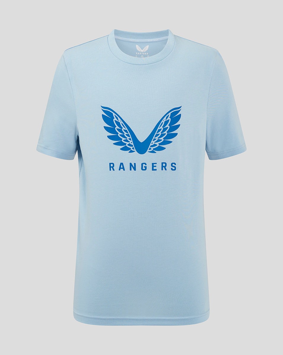 CASTORE RANGERS PRO PLAYERS LOCK UP LOGO TEE JUNIOR - CERULEAN