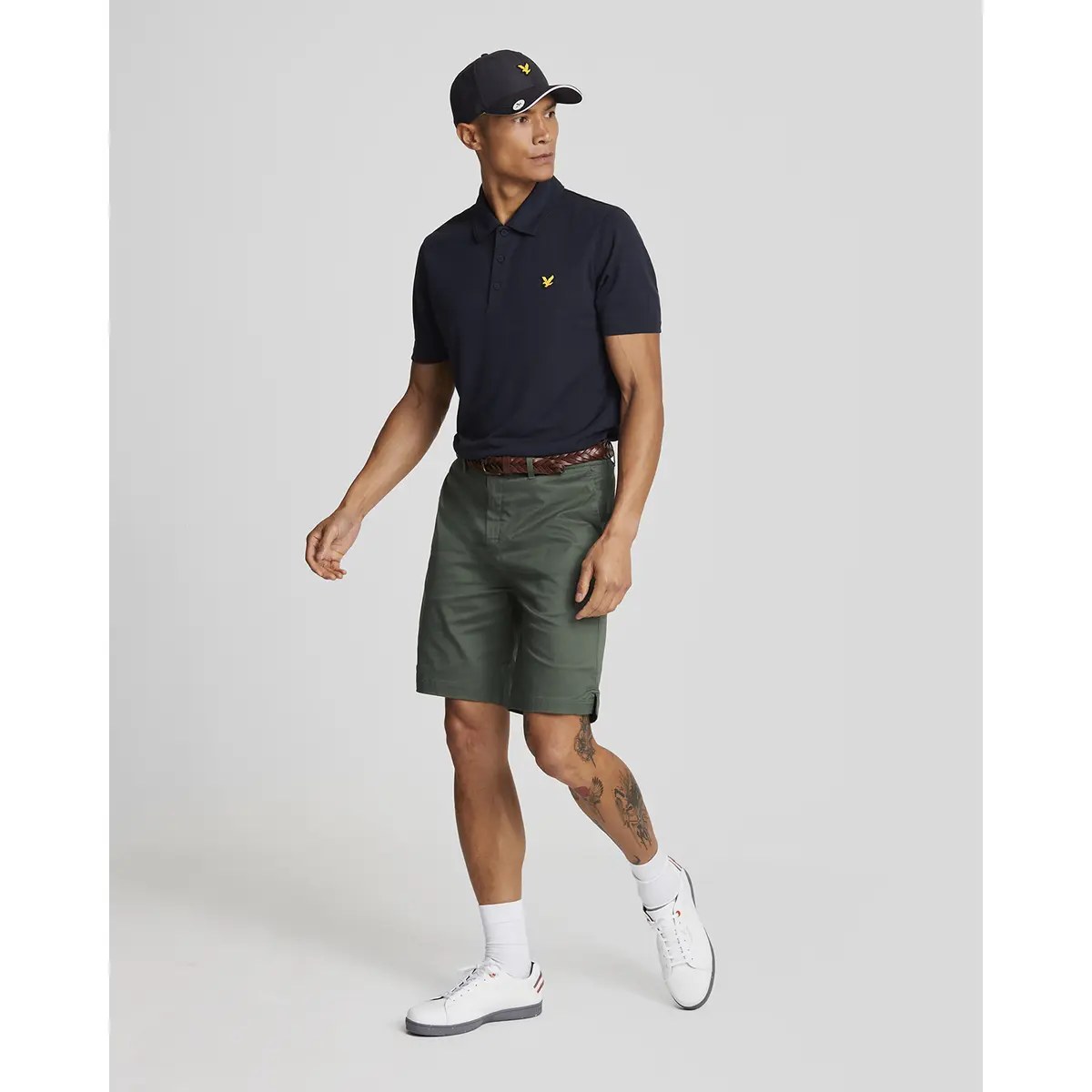 LYLE & SCOTT GOLF STRETCH CHINO SHORTS - CACTUS GREEN