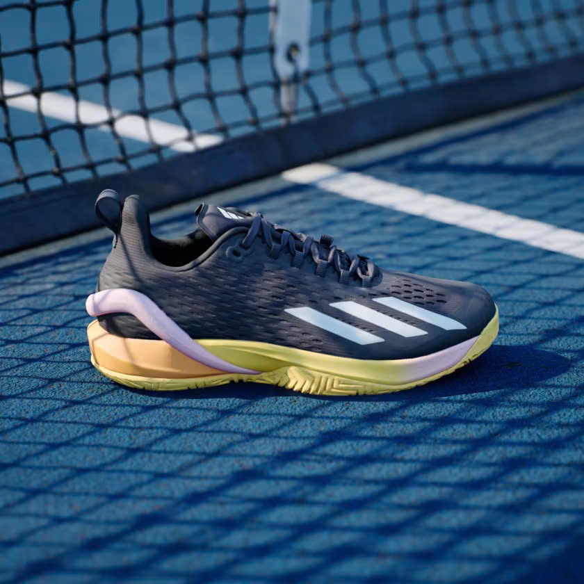 ADIDAS ADIZERO CYBERSONIC MENS TENNIS SHOES - BLACK/ORANGE