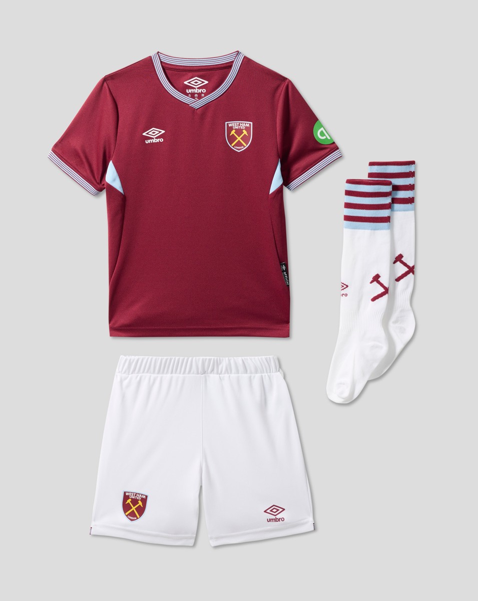 UMBRO WEST HAM 25/26 HOME INFANT KIT - NEW CLARET