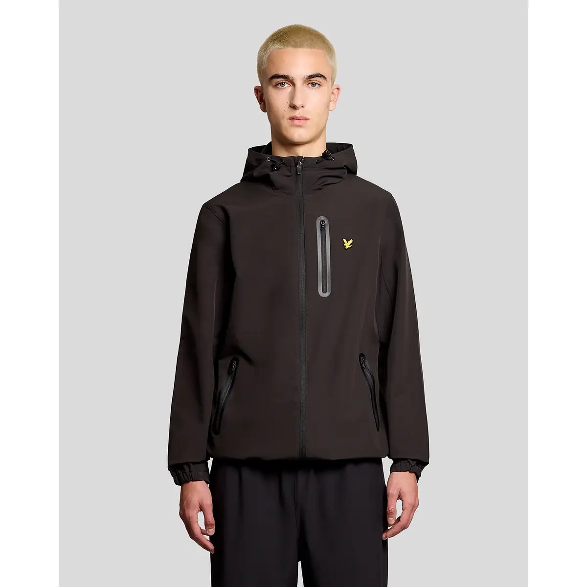 LYLE & SCOTT BRANDED HOODED JACKET - JET BLACK