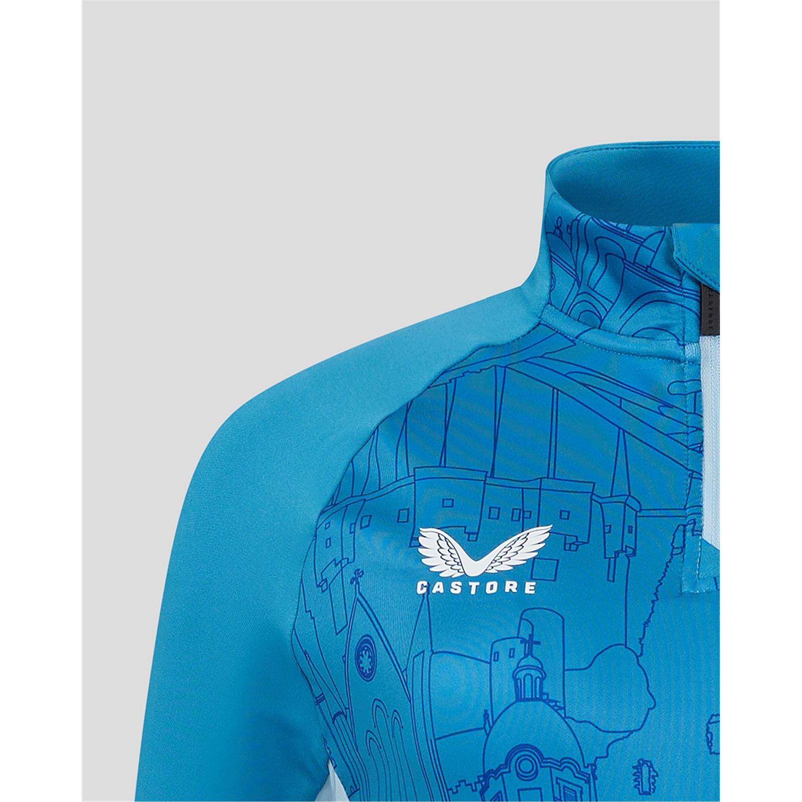 CASTORE LEINSTER MATCHDAY 1/4 ZIP MIDLAYER WOMENS - MED BLUE/ CERULEAN