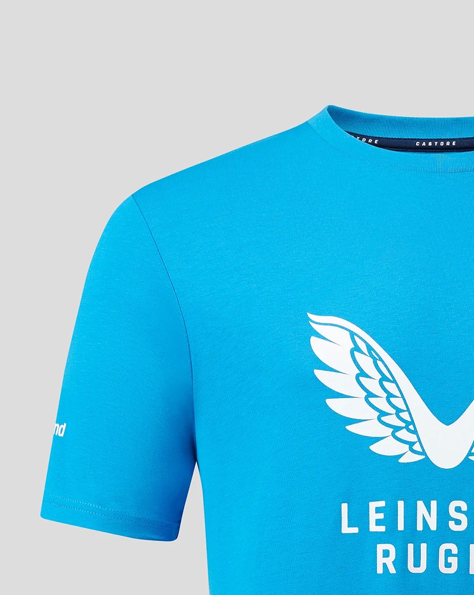CASTORE LEINSTER PLAYERS COTTON LOGO TEE - IMPERIAL BLUE
