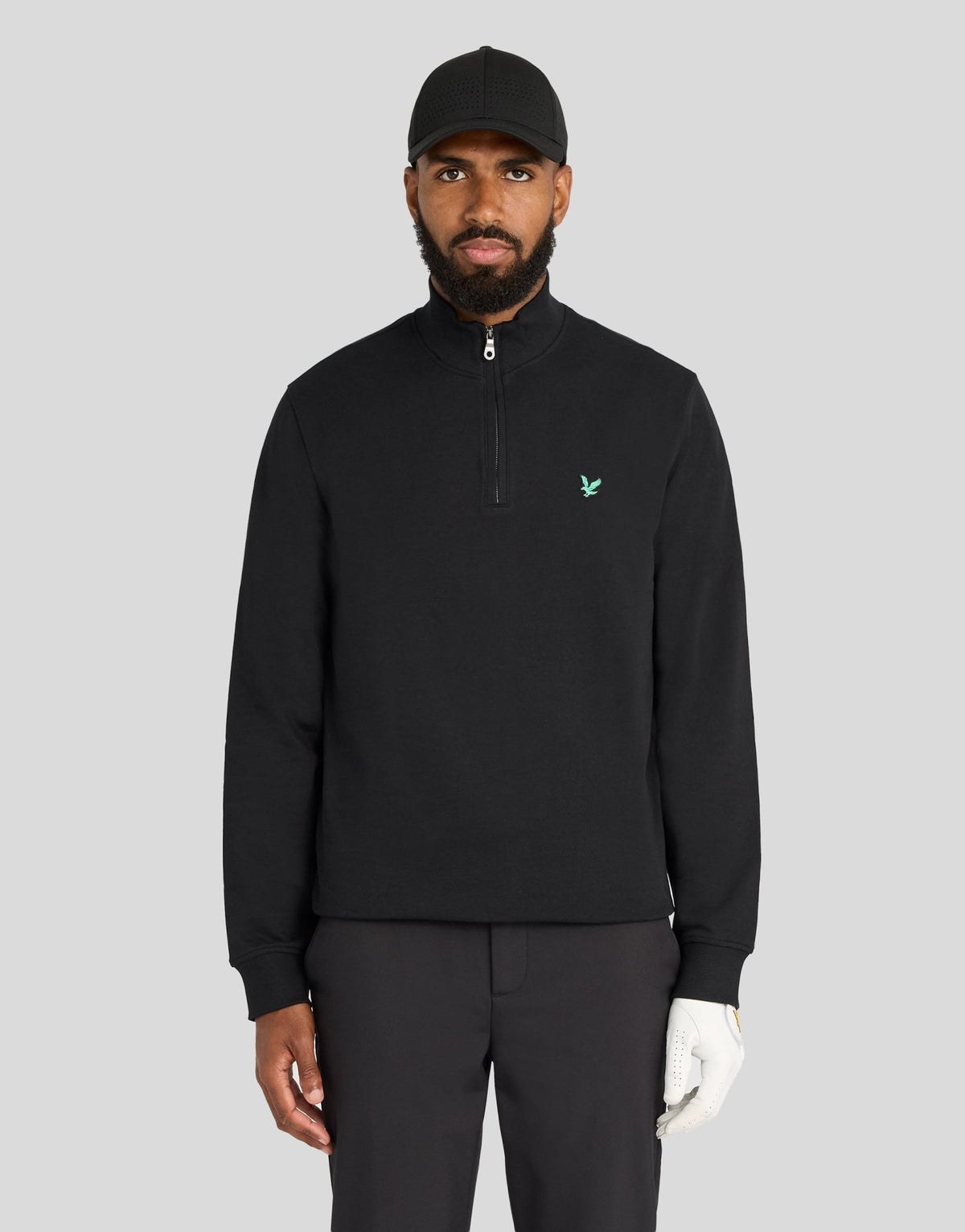 LYLE & SCOTT GOLF QUARTER ZIP MIDLAYER - JET BLACK