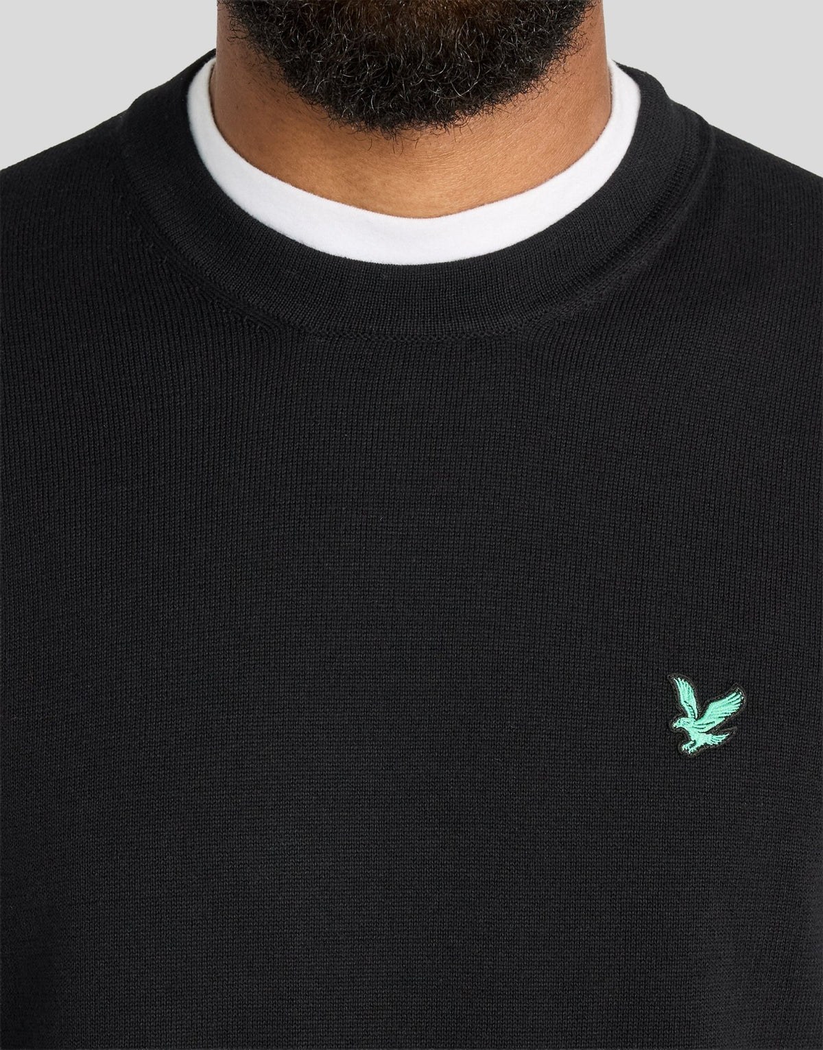 LYLE & SCOTT GOLF POLYBLEND CREW NECK PULLOVER - JET BLACK