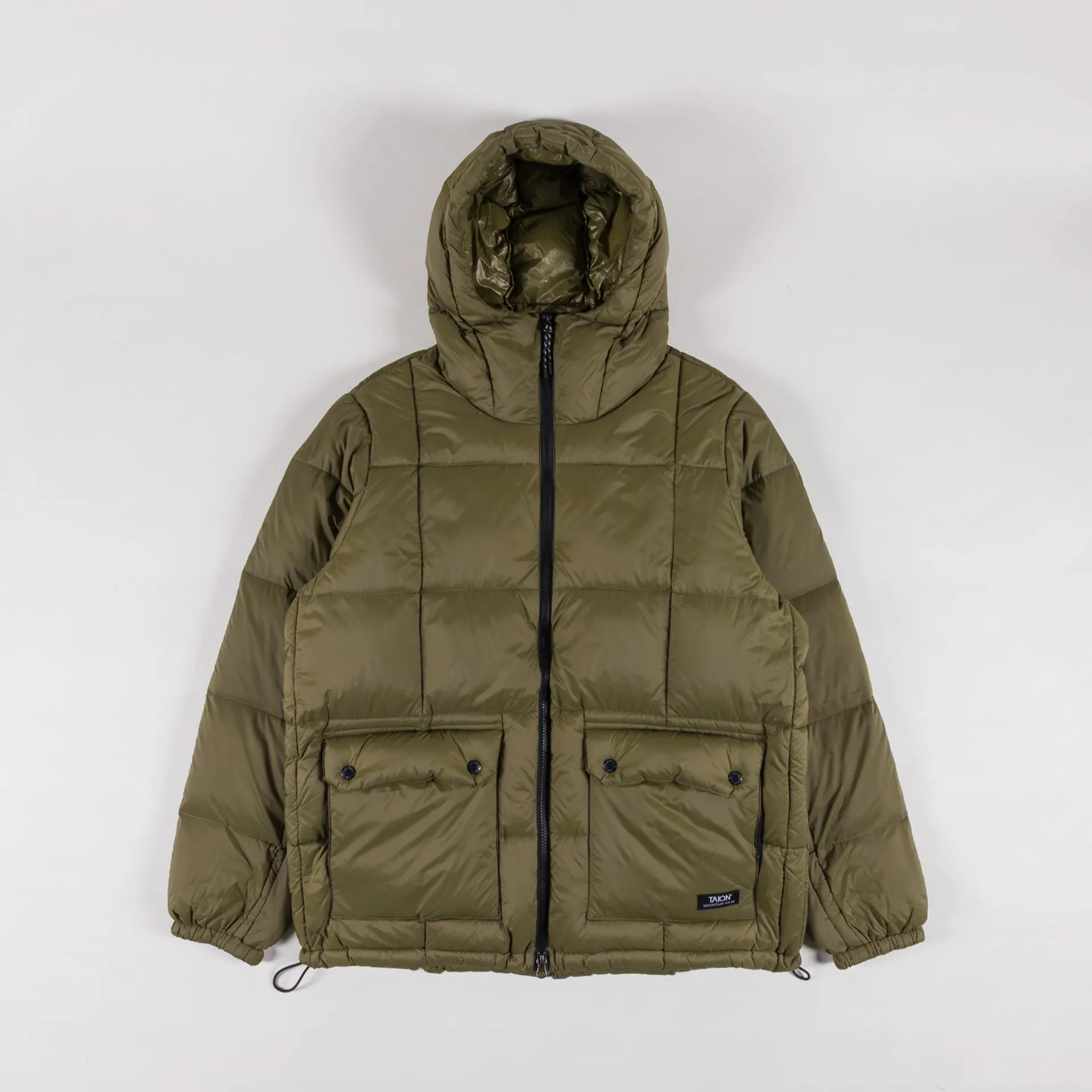 TAION MOUNTAIN VOLUME HOOD DOWN JACKET PACKABLE - KHAKI