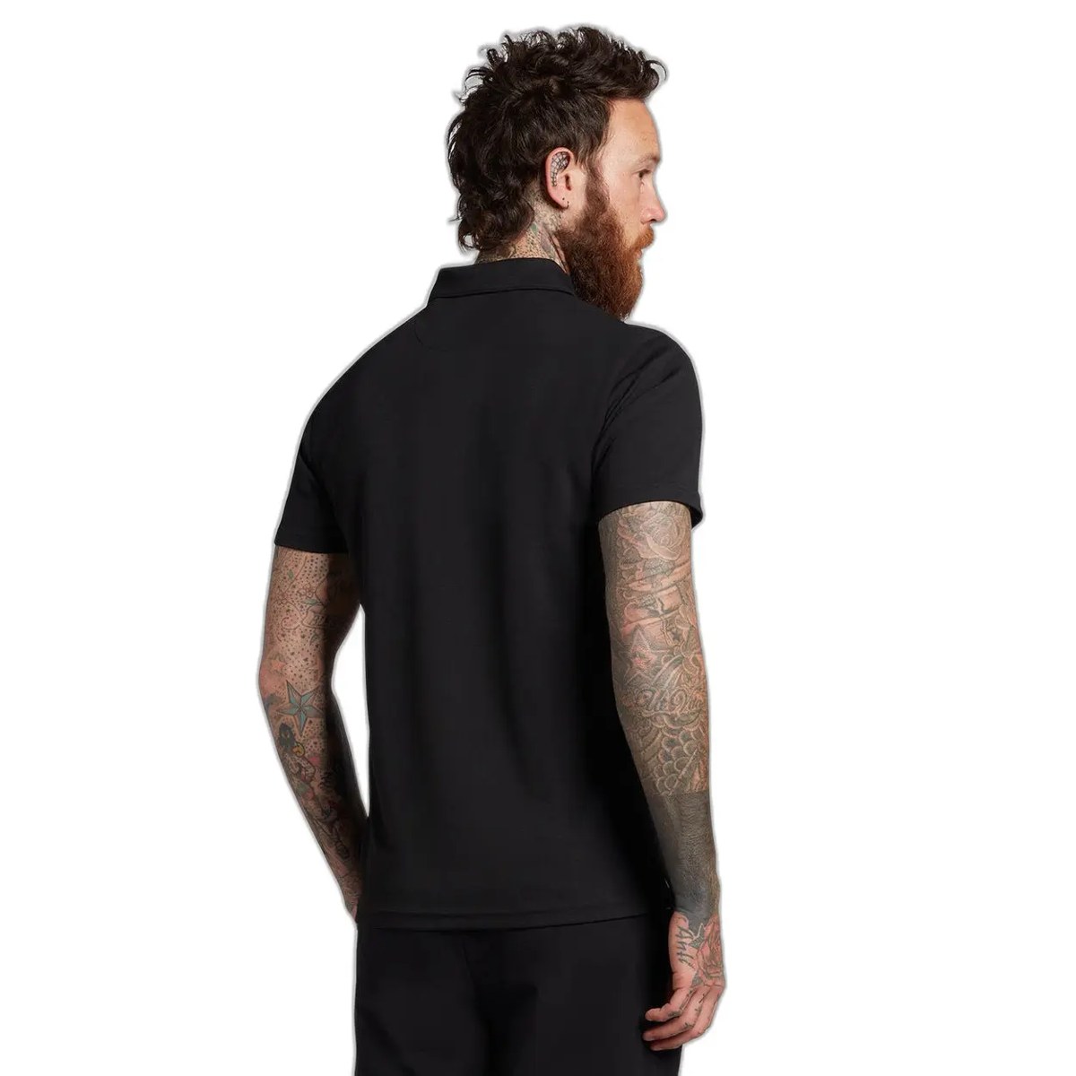 LYLE & SCOTT TECH COLLAR LOGO POLO SHIRT - JET BLACK
