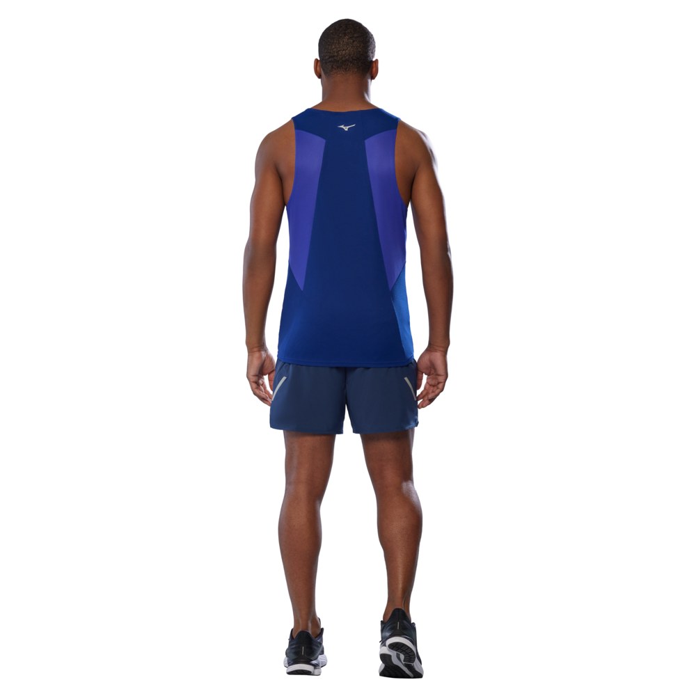 MIZUNO MENS DRYAEROFLOW TANK - REFLEX BLUE