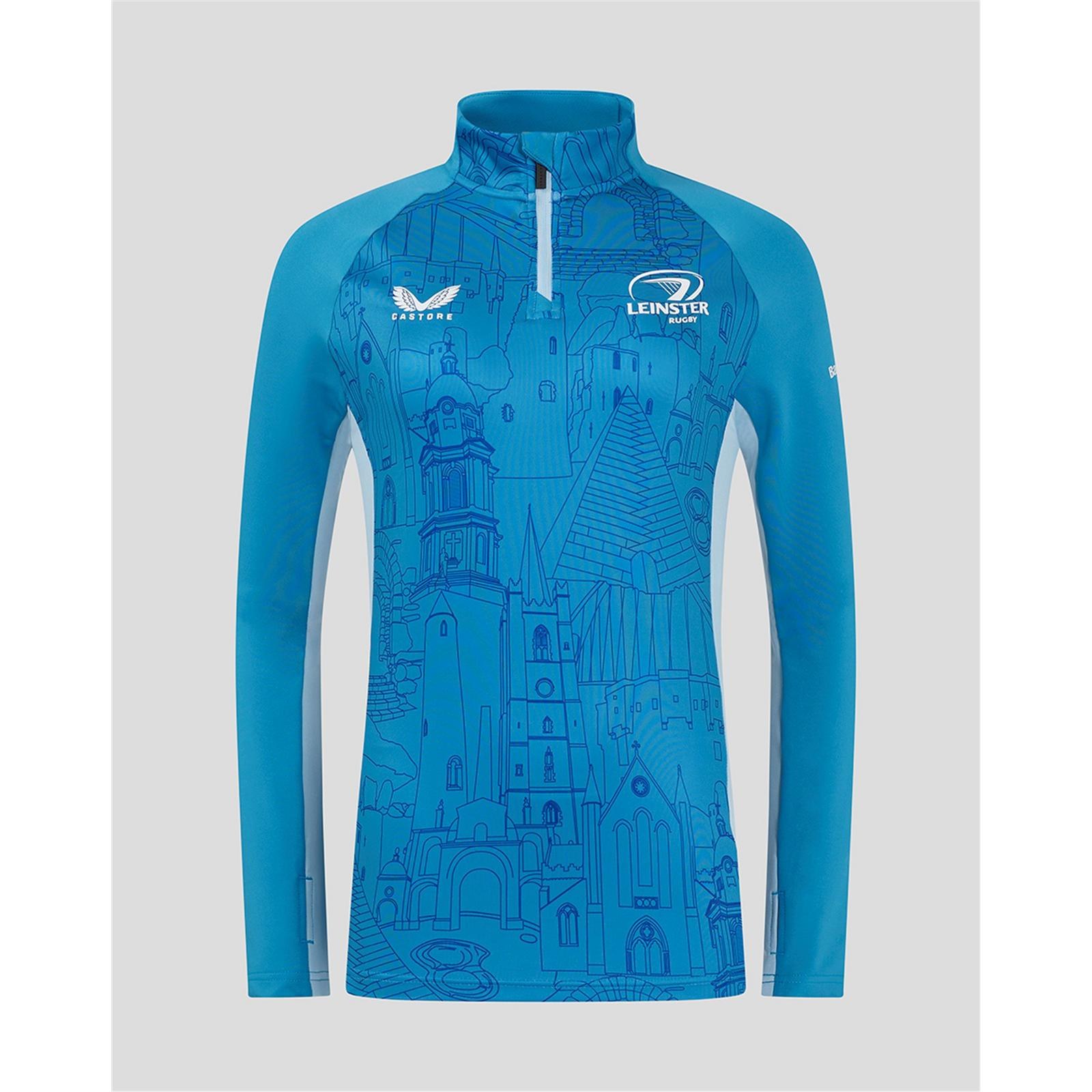CASTORE LEINSTER MATCHDAY 1/4 ZIP MIDLAYER WOMENS - MED BLUE/ CERULEAN