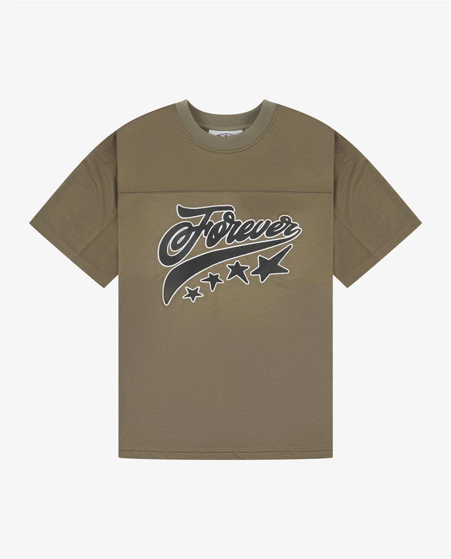 FOREVER CLUB BACKER MESH TEE - KHAKI