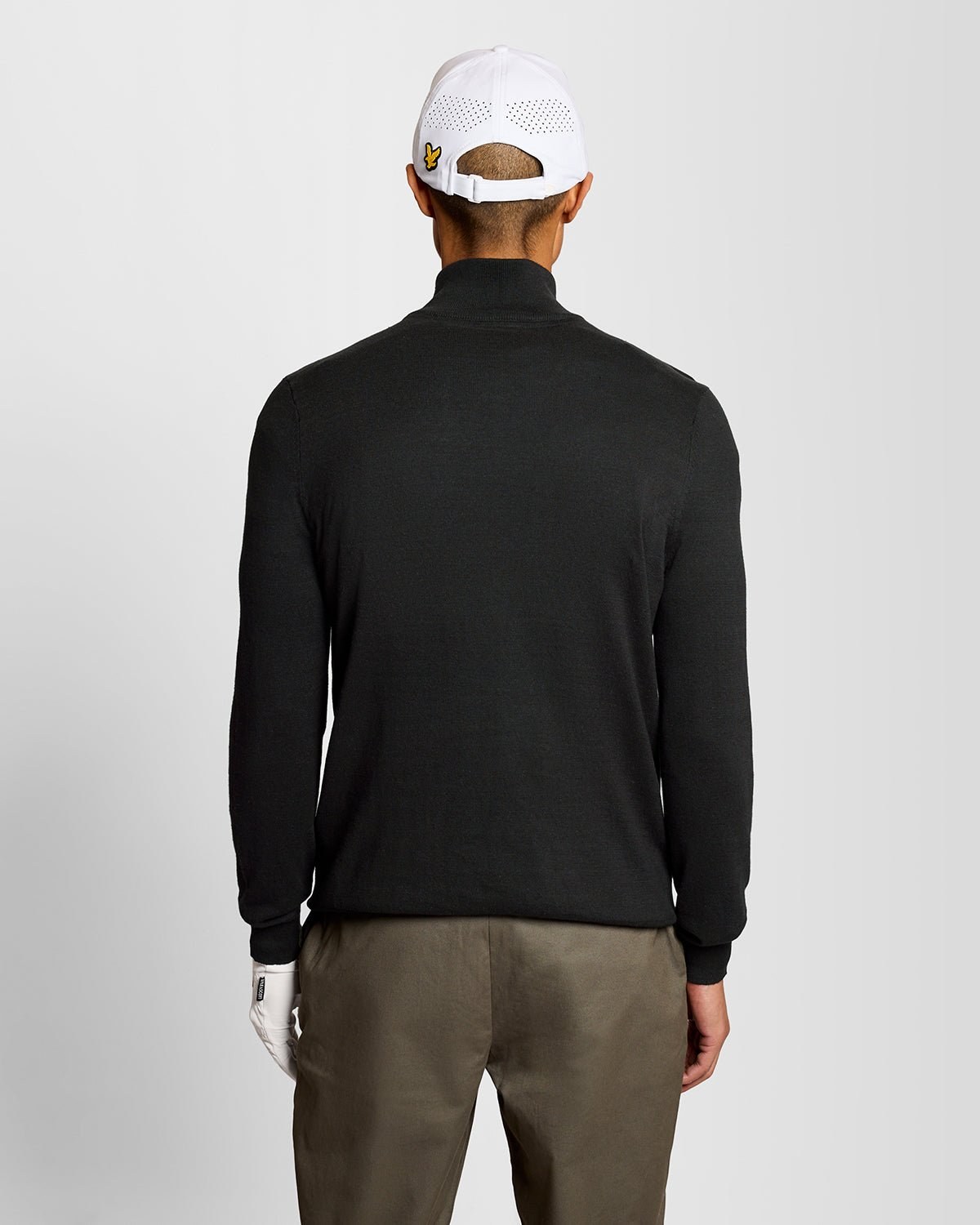 LYLE & SCOTT GOLF TIPPED QUARTER ZIP JUMPER - JET BLACK