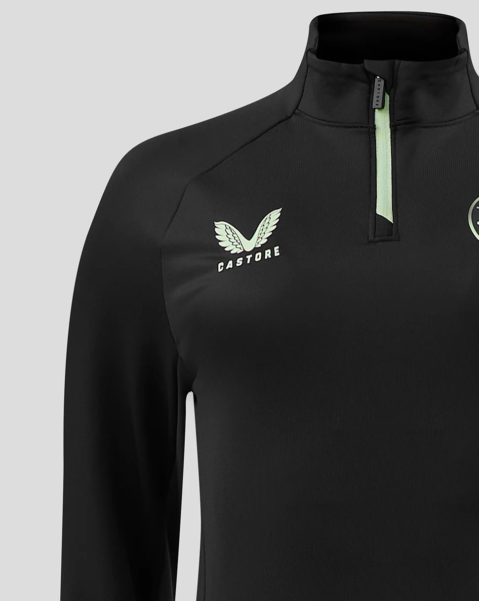CASTORE FAI PRO COACHES 1/4 ZIP TRAINING TOP WOMENS - CAVIAR/EBONY