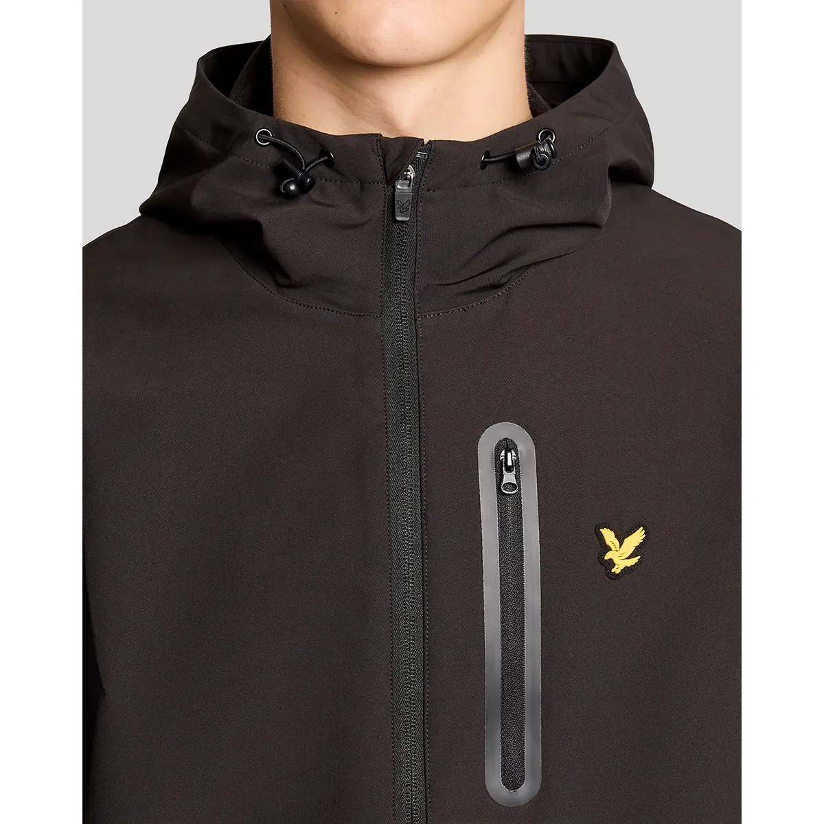 LYLE & SCOTT BRANDED HOODED JACKET - JET BLACK