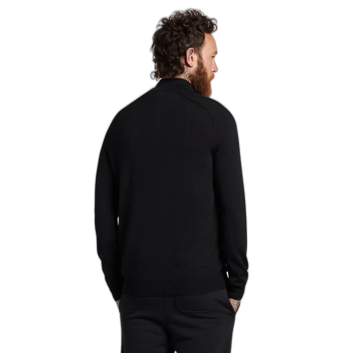 LYLE & SCOTT GOLF CORE 1/4 ZIP MERINO MIX - JET BLACK