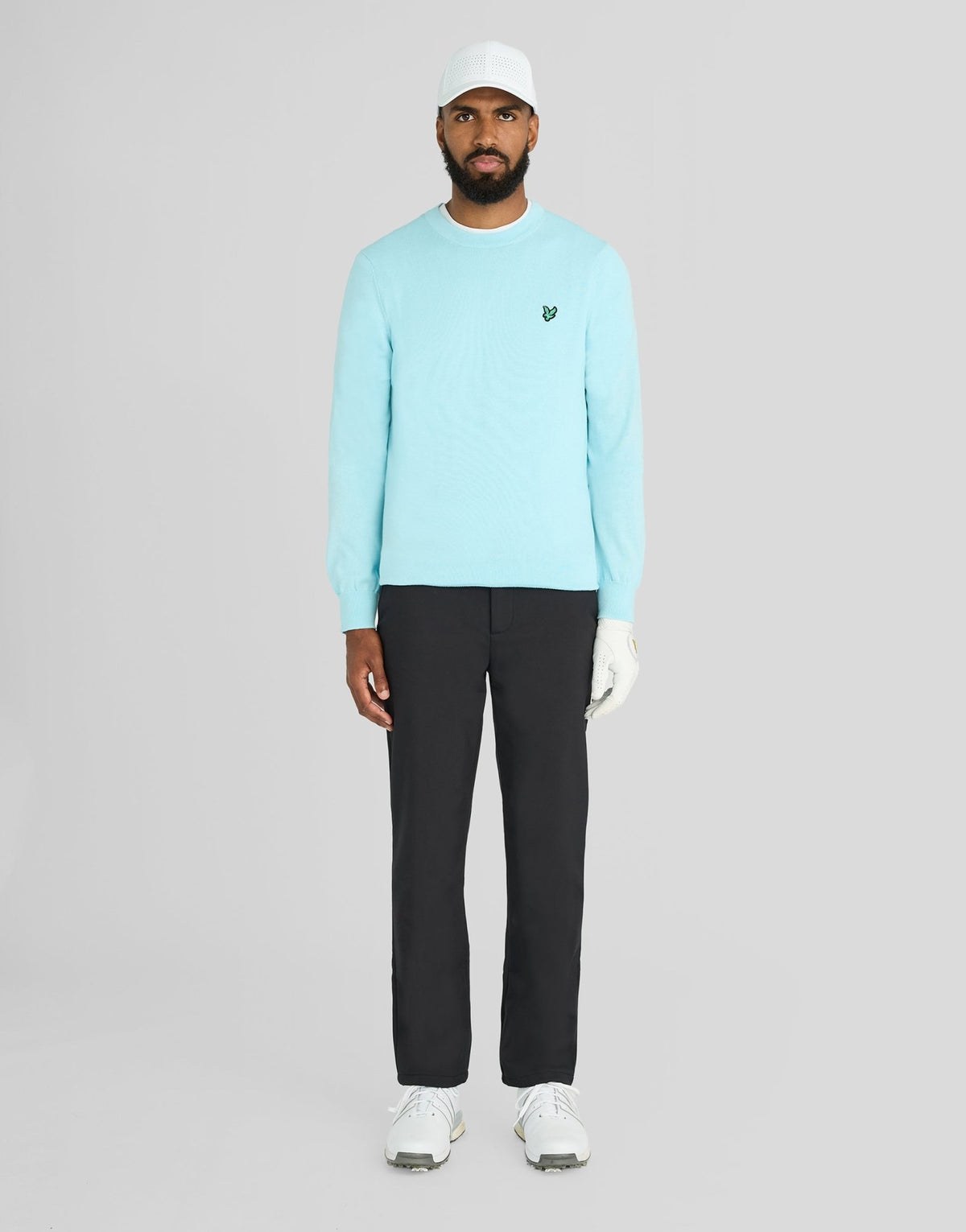LYLE & SCOTT GOLF POLYBLEND CREW NECK PULLOVER - SEA BREEZE BLUE