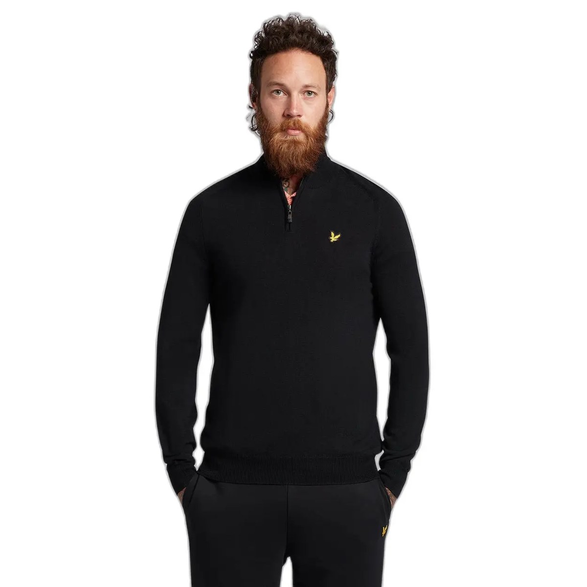 LYLE & SCOTT GOLF CORE 1/4 ZIP MERINO MIX - JET BLACK