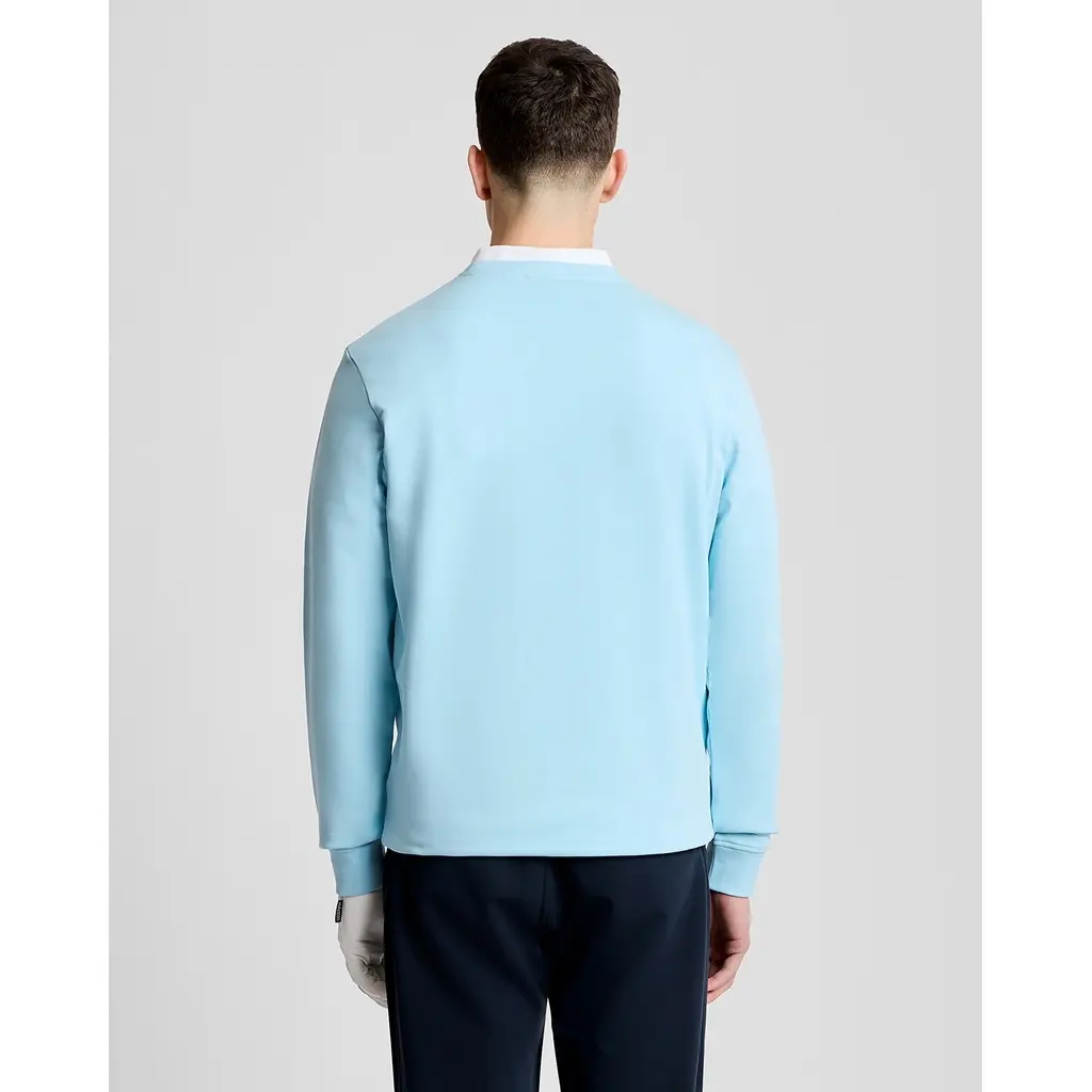 LYLE & SCOTT CURRENT SEASON GREEN EAGLE CREW NECK SWEATSHIRT - SEA BREEZE BLUE
