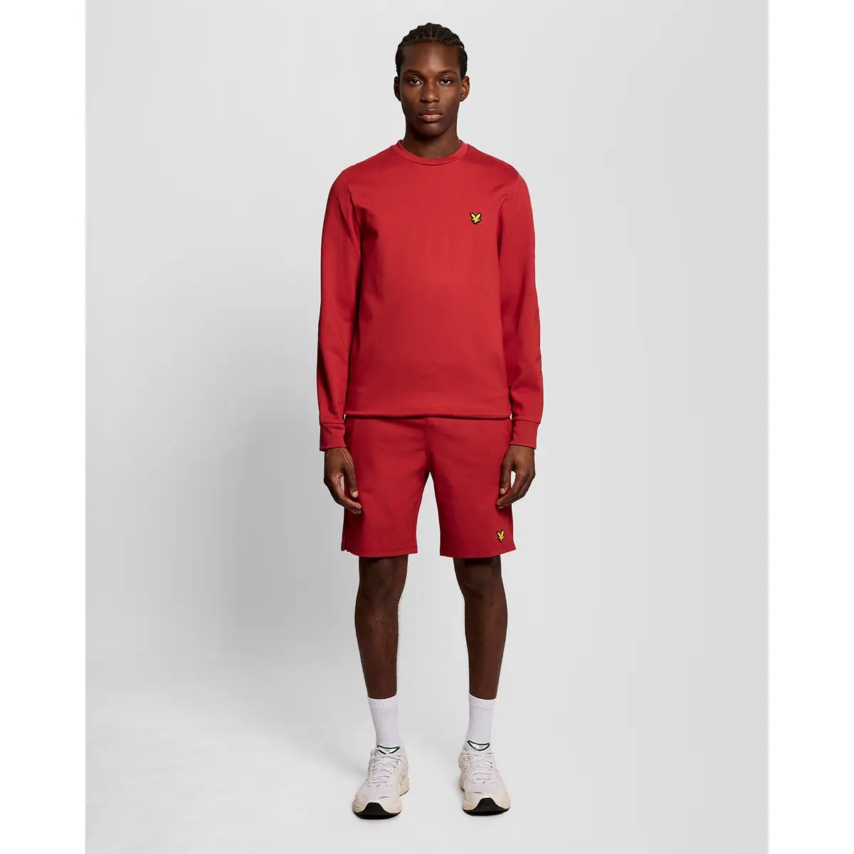 LYLE & SCOTT CREW NECK FLY FLEECE - GARNET