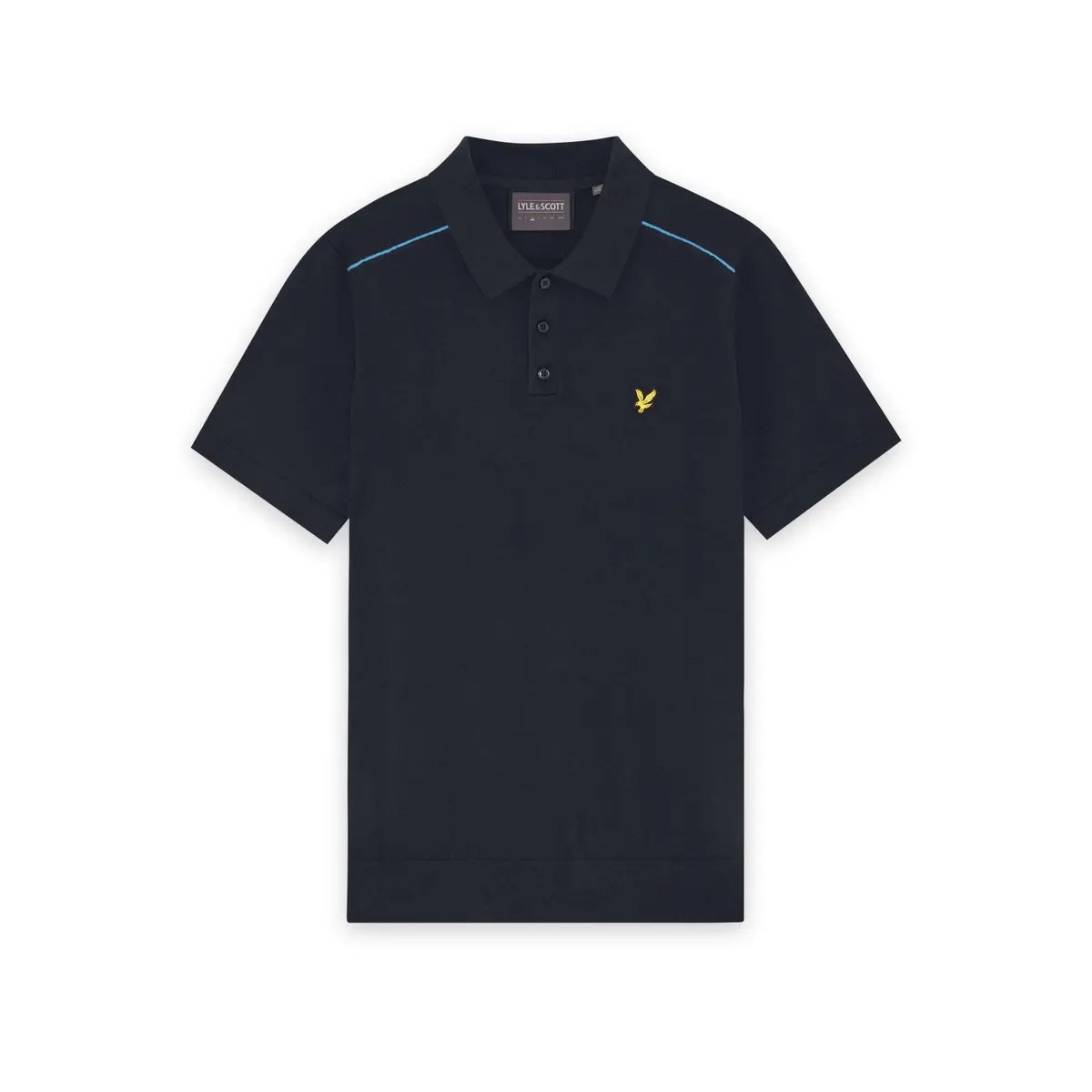 LYLE & SCOTT GOLF TIPPED KNITTED POLO - DARK NAVY