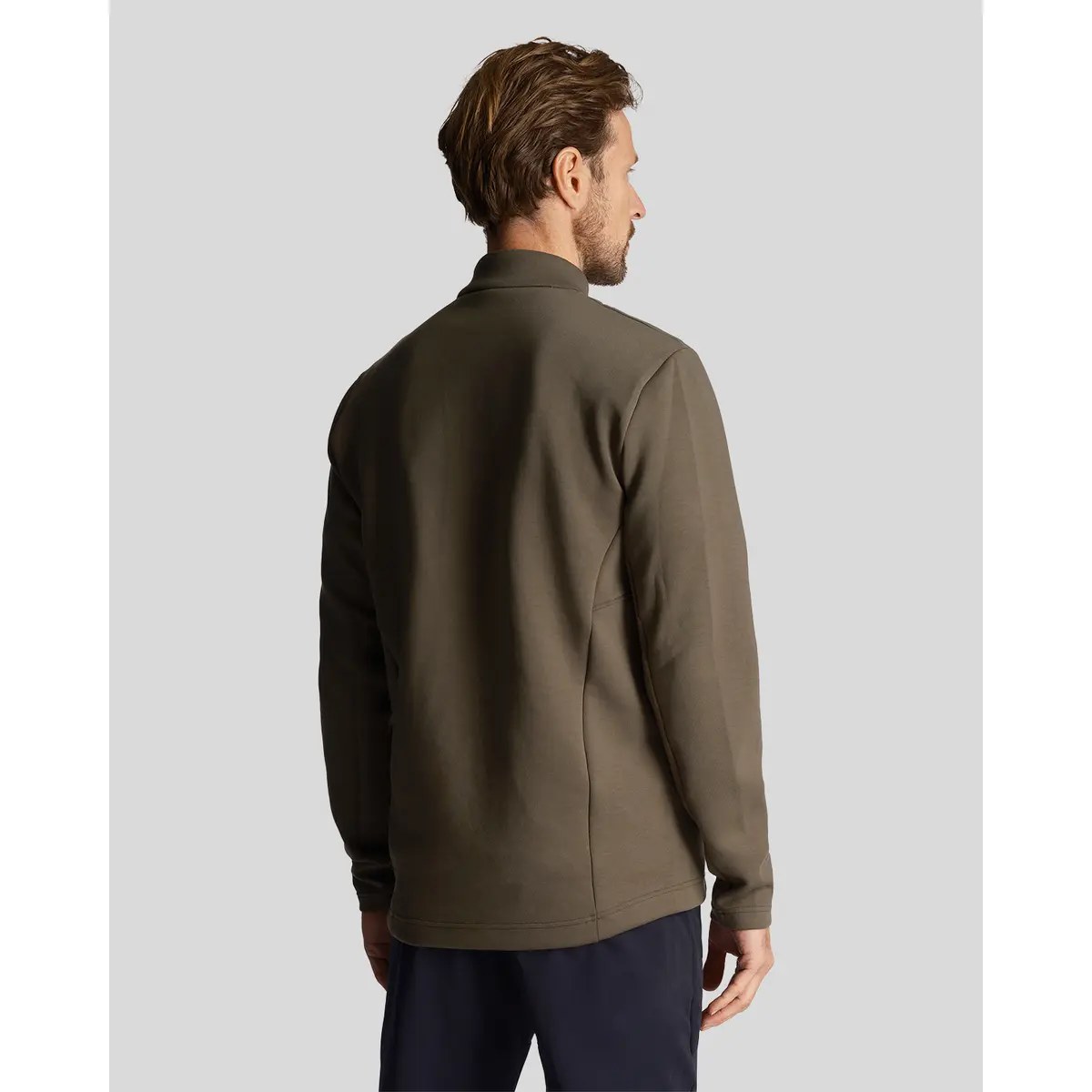 LYLE & SCOTT BAFFLE QUILTED QUARTER ZIP MIDLAYER - CACTUS GREEN