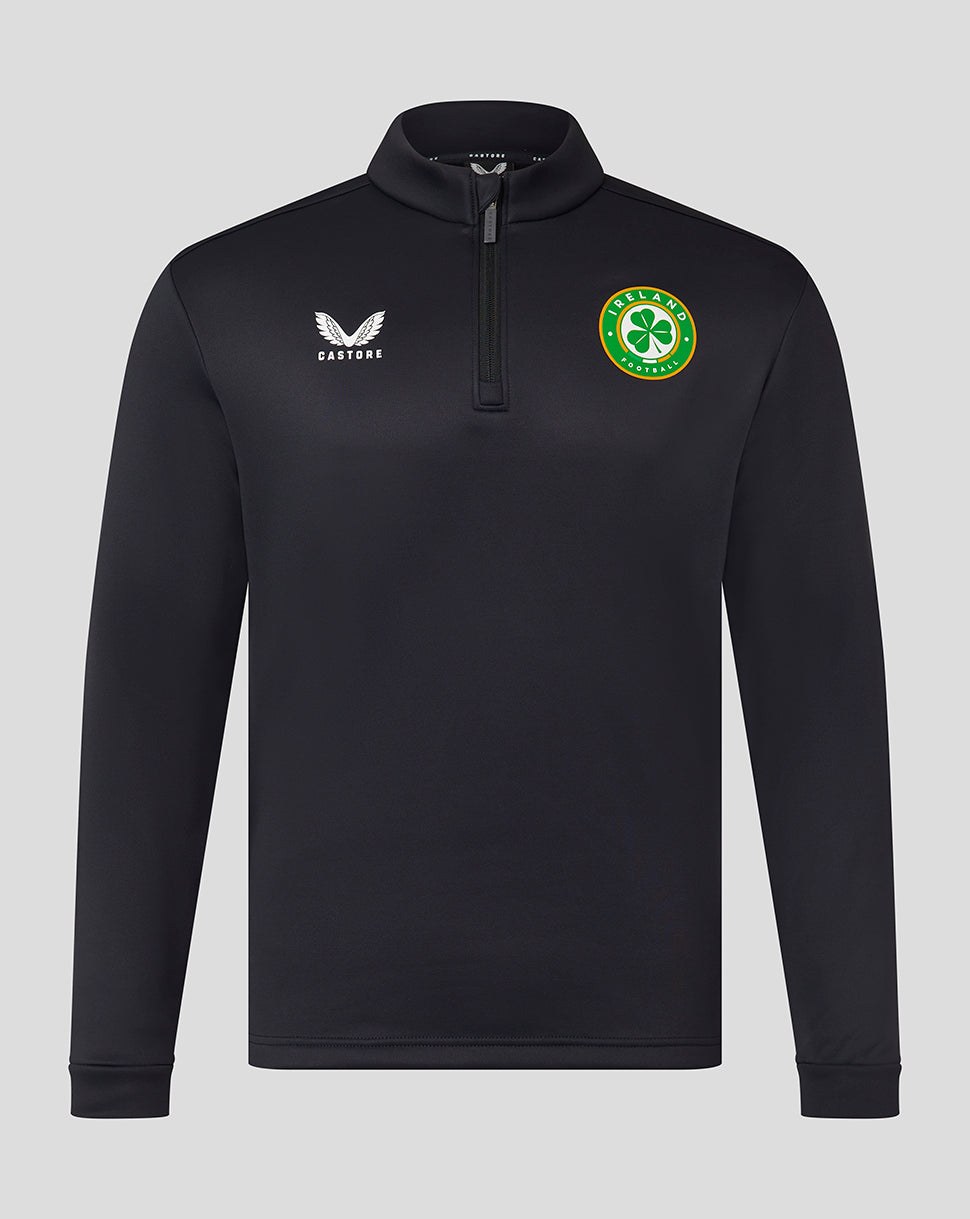 CASTORE FAI COACHES BRUSHED BACK 1/4 ZIP MIDLAYER - CAVIAR