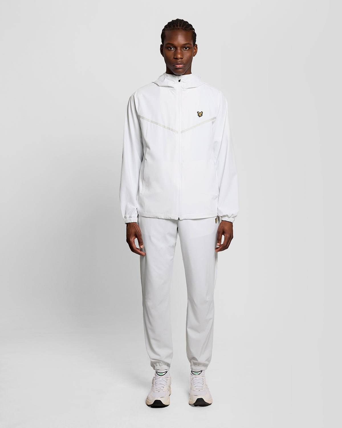 LYLE & SCOTT STRIPED TRACK JACKET - WHITE