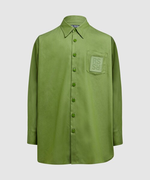RAF SIMONS OVERSIZED DENIM SHIRT  - GREEN