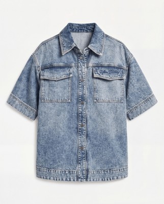 HERA WOMENS DENIM OVERSHIRT - MID WASH