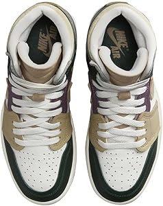 JORDAN WOMENS AIR JORDAN 1 MID TRAINERS - GALACTIC JADE/DESERT SAIL/MAUVE