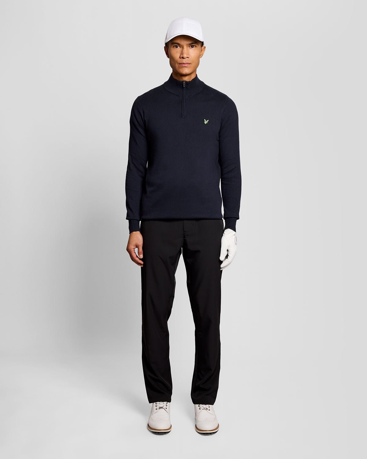 LYLE & SCOTT GOLF POLYBLEND QUARTER ZIP JUMPER - DARK NAVY