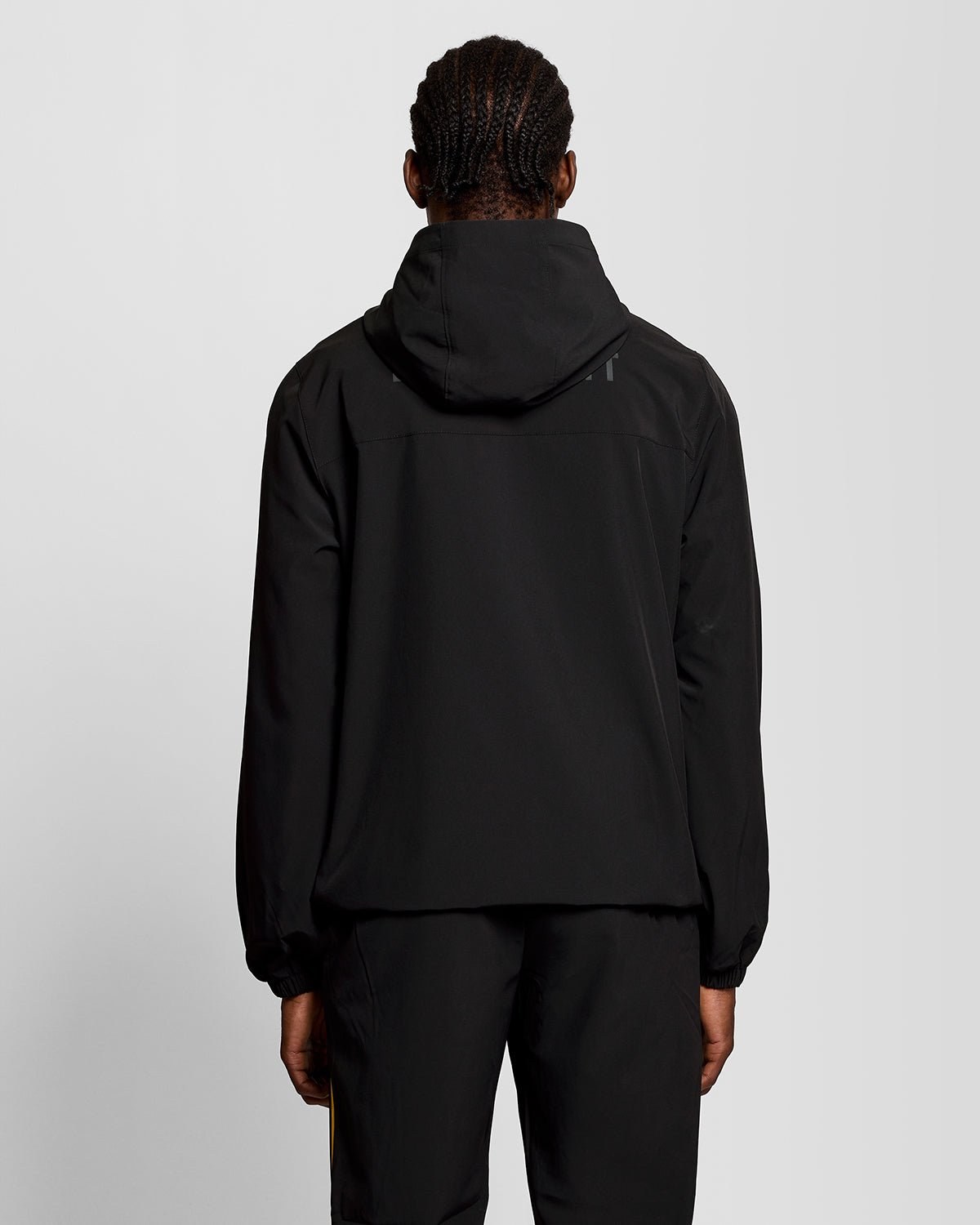 LYLE & SCOTT STRIPED TRACK JACKET - JET BLACK