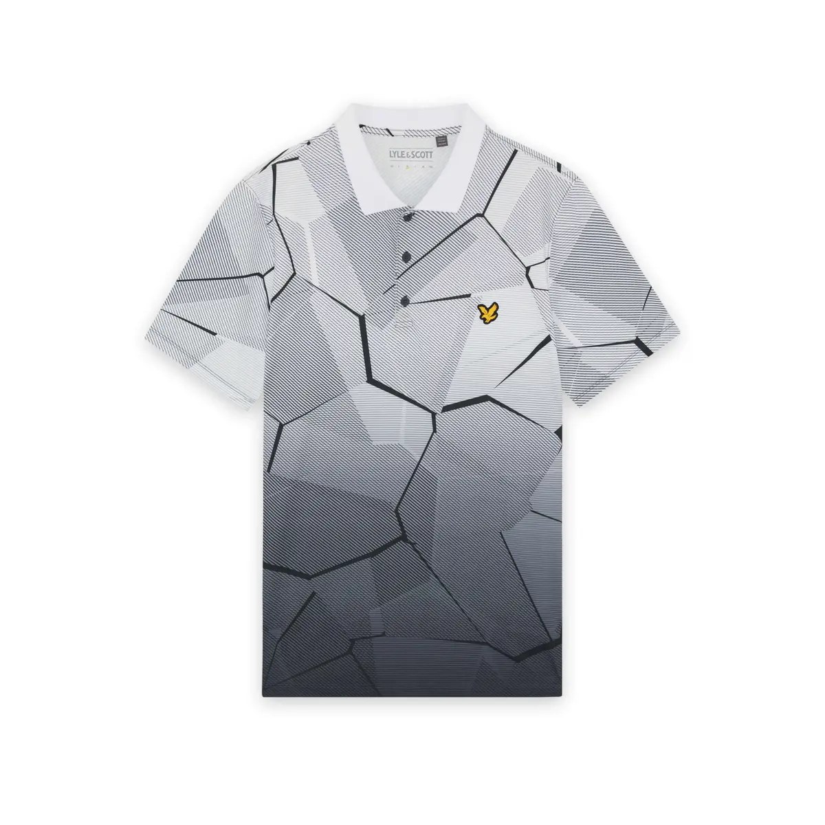 LYLE & SCOTT GOLF GEOMETRIC PRINT POLO - ULTIMATE GREY