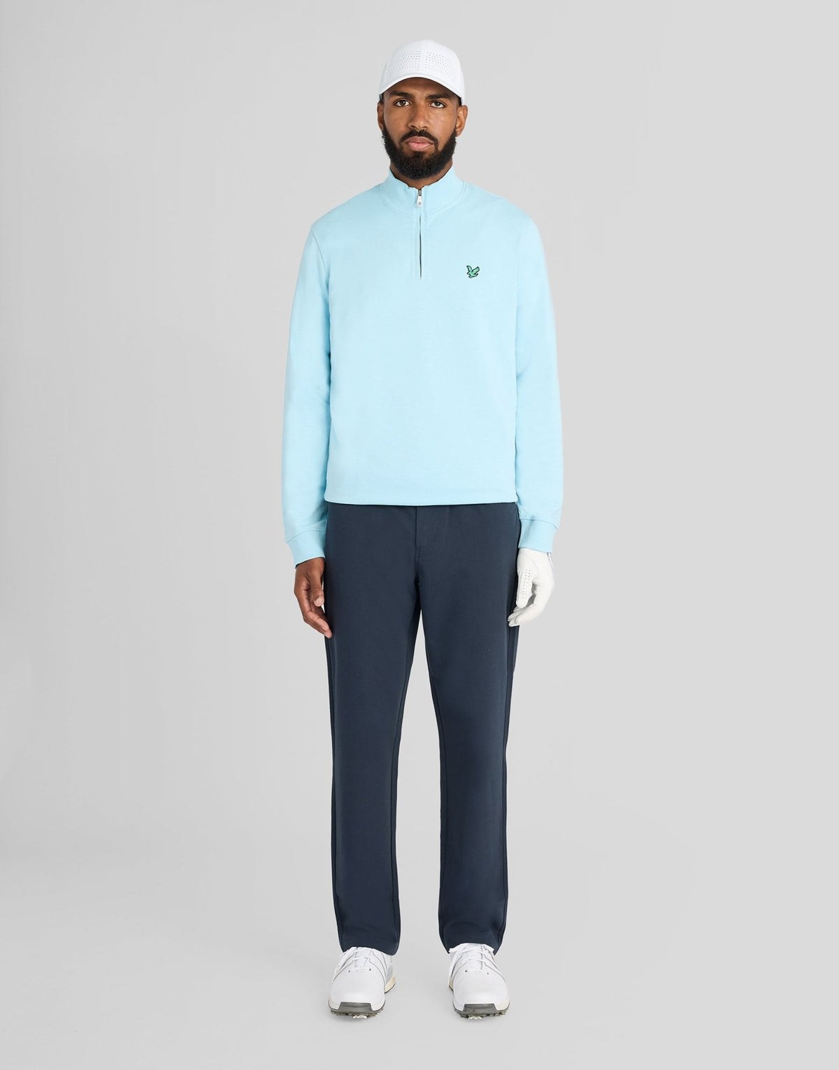 LYLE & SCOTT GOLF QUARTER ZIP MIDLAYER - SEA BREEZE BLUE