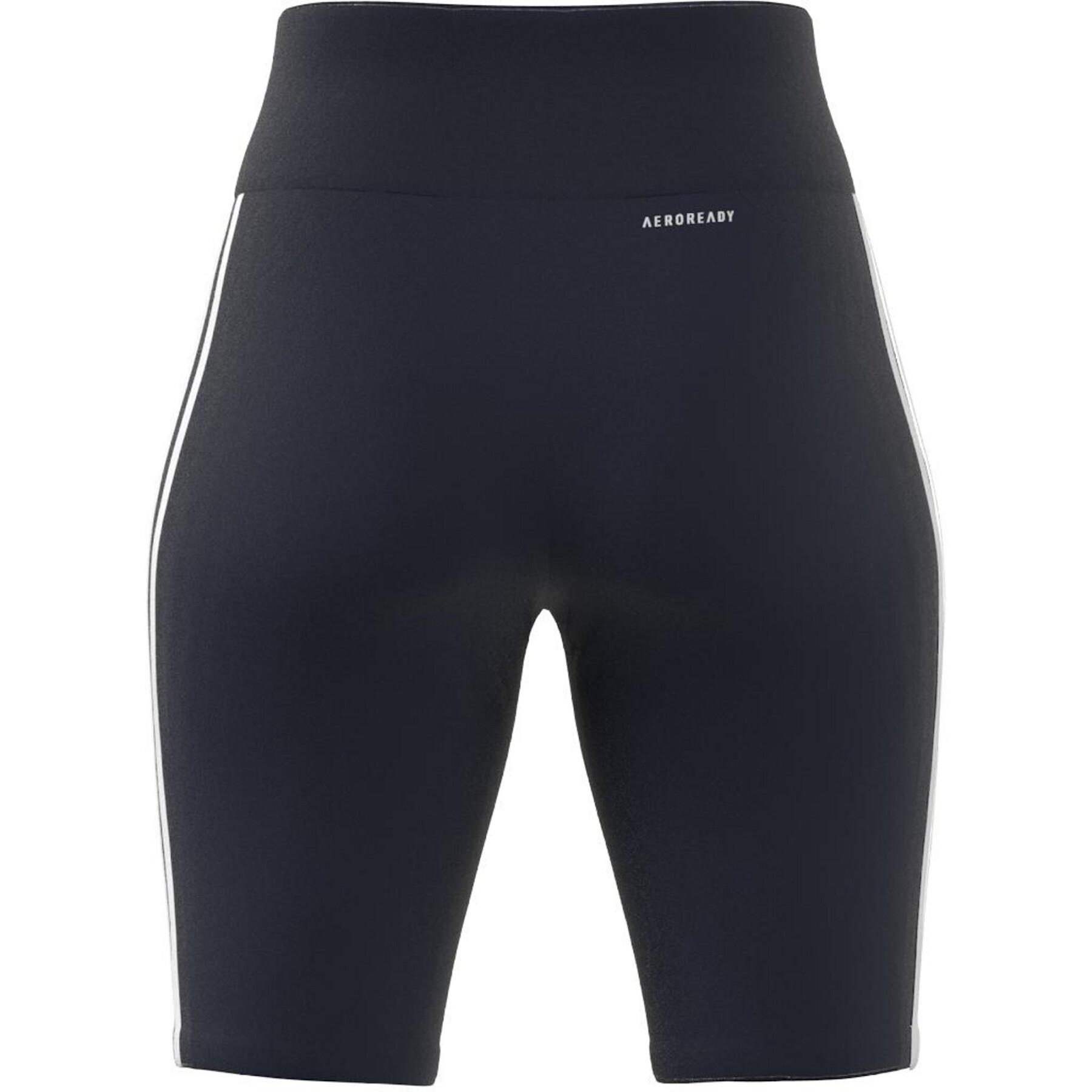ADIDSA WOMENS 3-STRIPE  SHORT TIGHT         LEGINK/WHI