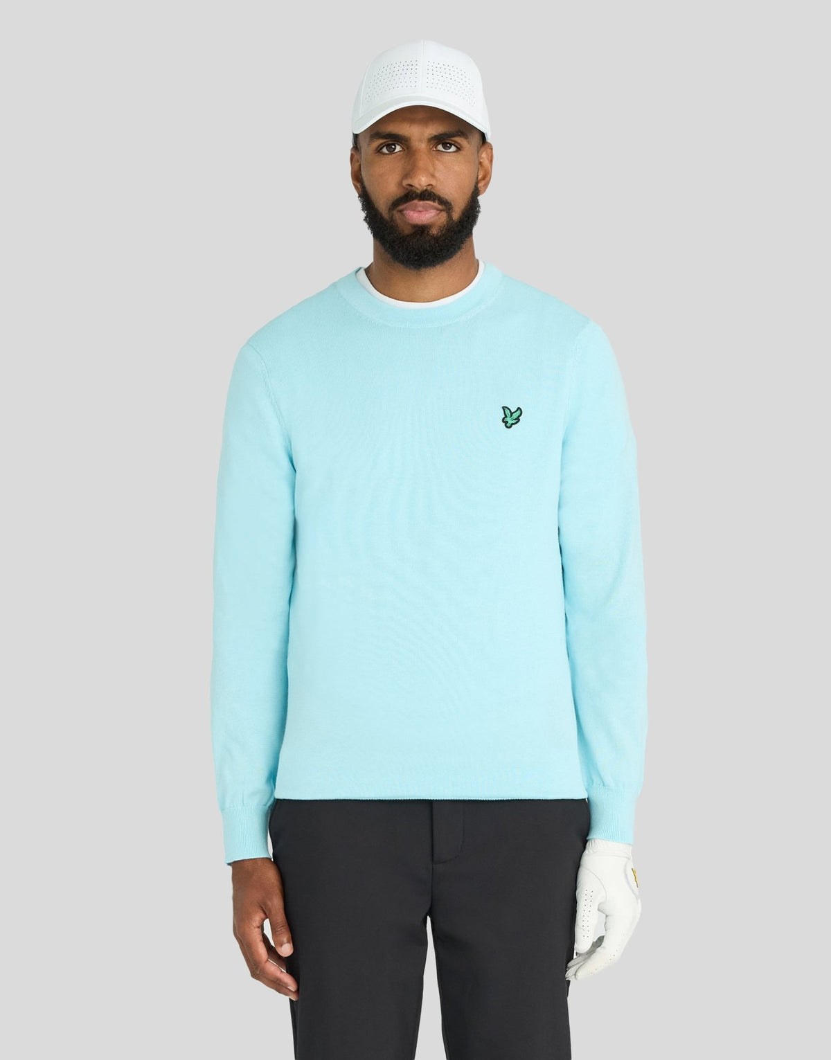 LYLE & SCOTT GOLF POLYBLEND CREW NECK PULLOVER - SEA BREEZE BLUE