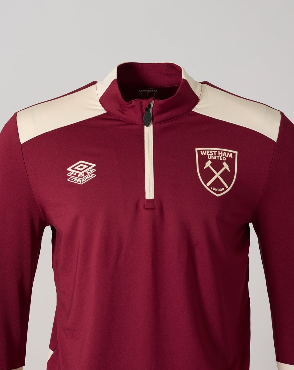 UMBRO WEST HAM 25/26 PRO TRAINING MIDLAYER TOP JUNIOR - RHODODENDRON / ECRU