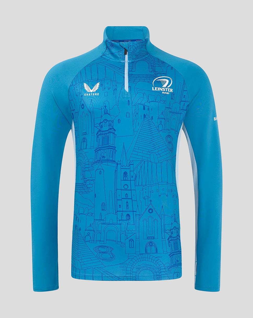 CASTORE LEINSTER MATCHDAY 1/4 ZIP MIDLAYER - MED BLUE/ CERULEAN