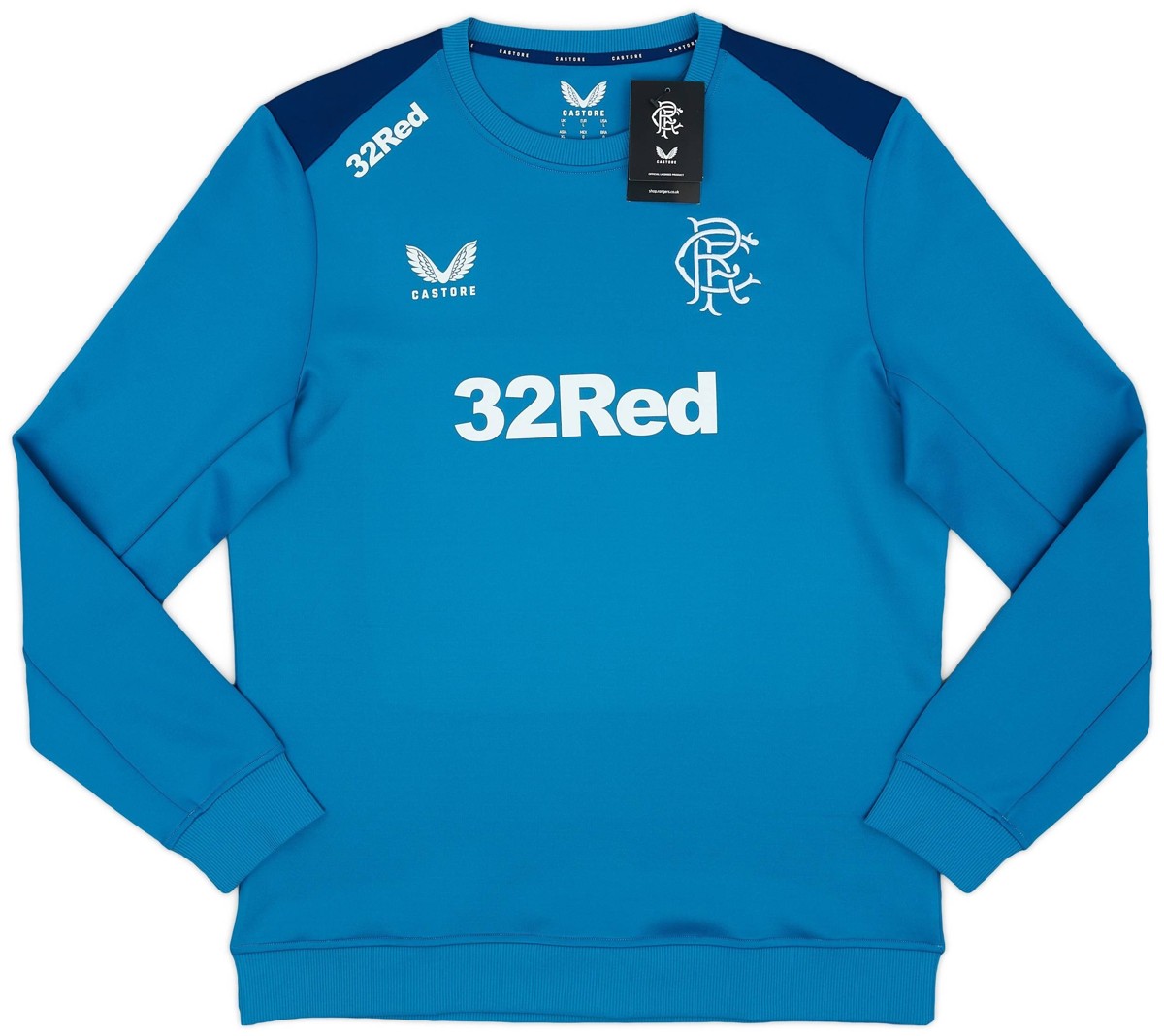 CASTORE RANGERS PLAYERS TRAINING SWEATSHIRT - DEEP WATER / BLUE DEPTHS