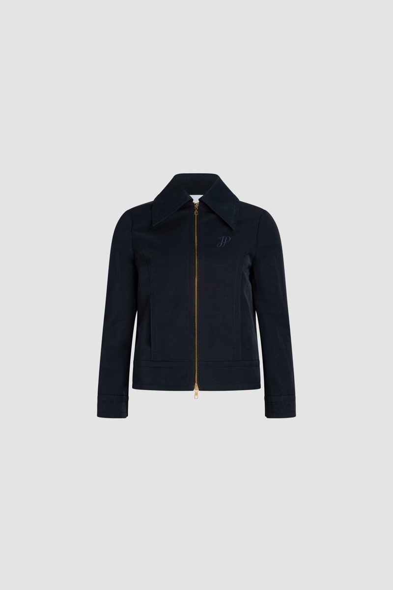 PATOU SHORT ZIPPED NYLON JACKET - NAVY BLACK