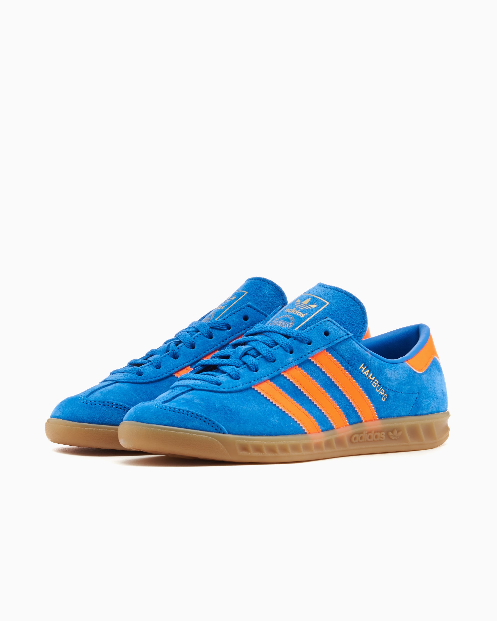 ADIDAS ORIGINALS HAMBURG W TRAINERS - BLUE BIRD/SOLAR ORANGE/GUM