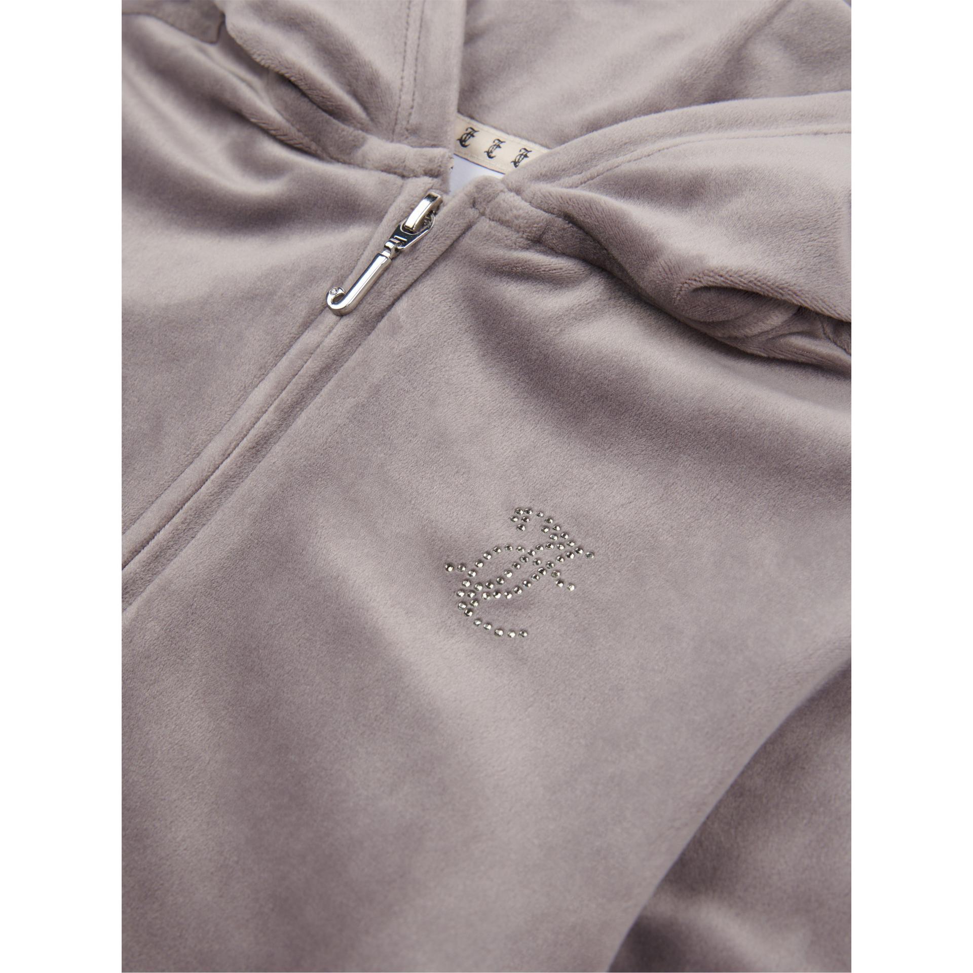 JUICY COUTURE DIAMANTE VELOUR HOOD - RABBIT